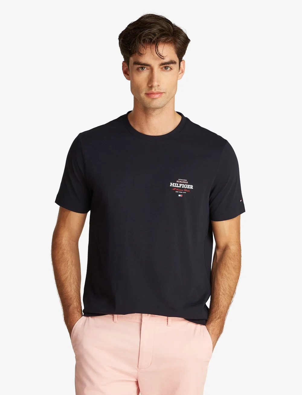 Tommy Hilfiger - MONOTYPE ALL AMERICAN TEE - kortærmede t-shirts - desert sky - 0