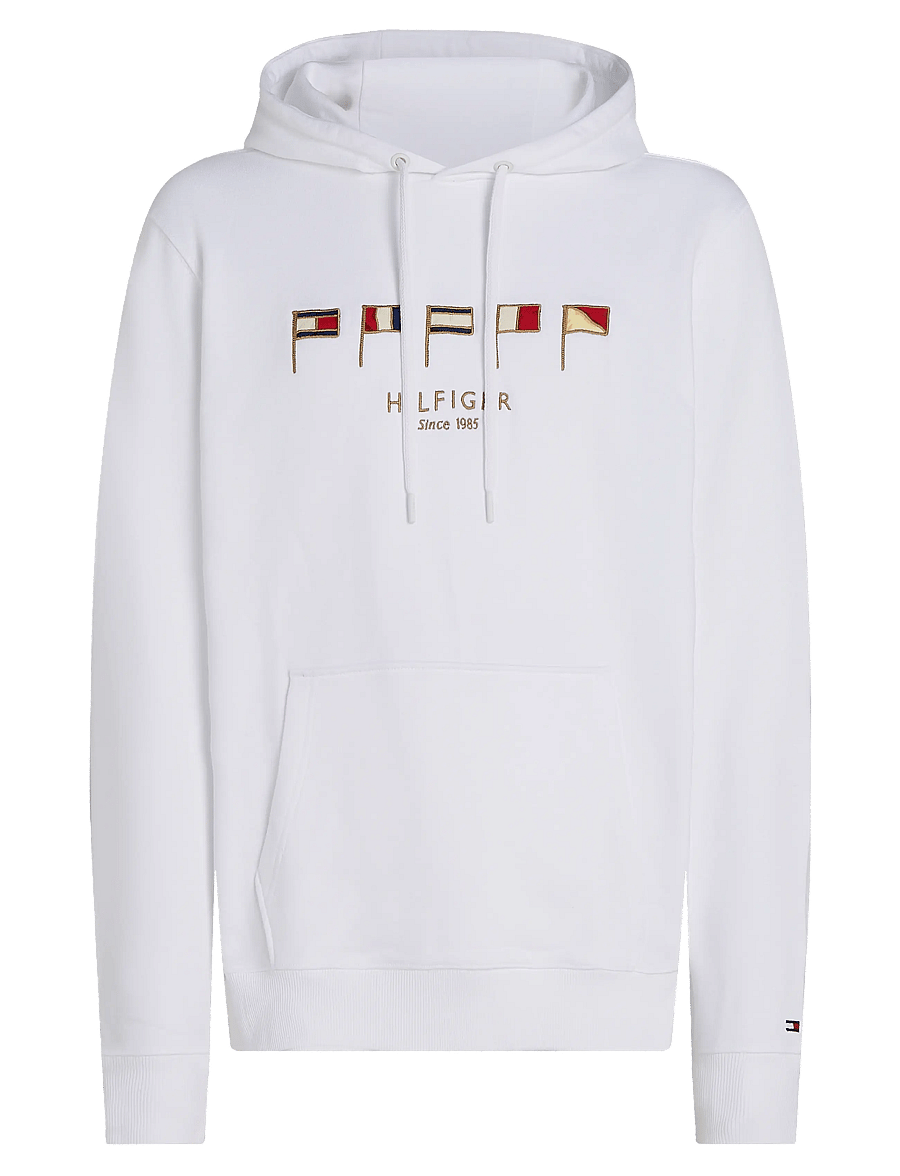 Tommy Hilfiger - HILFIGER MULTI FLAGS HOODY - kapuutsiga dressipluusid - white 658 170 - 1