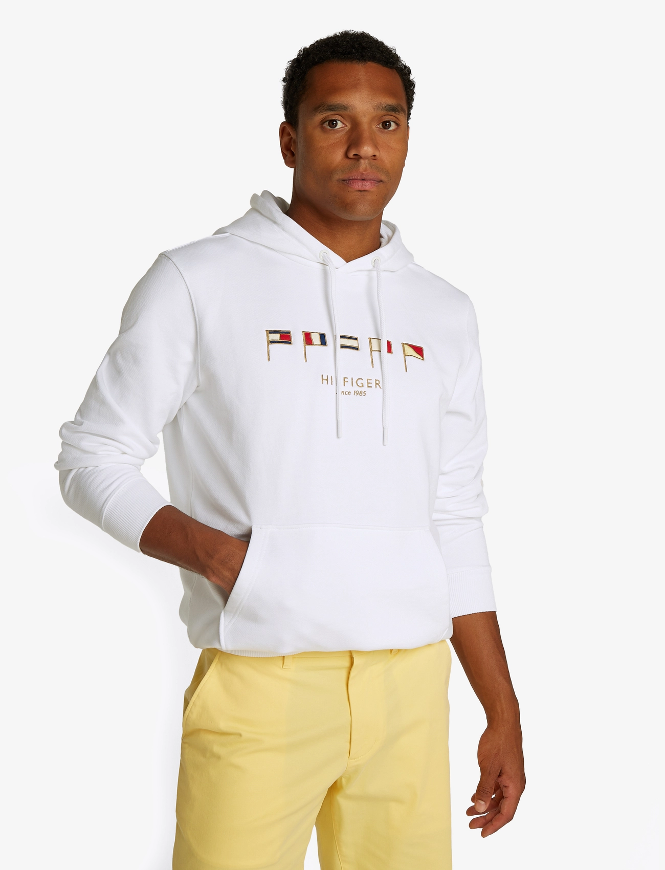 Tommy Hilfiger HILFIGER MULTI FLAGS HOODY - Sweatshirts - WHITE 658 170 / white
