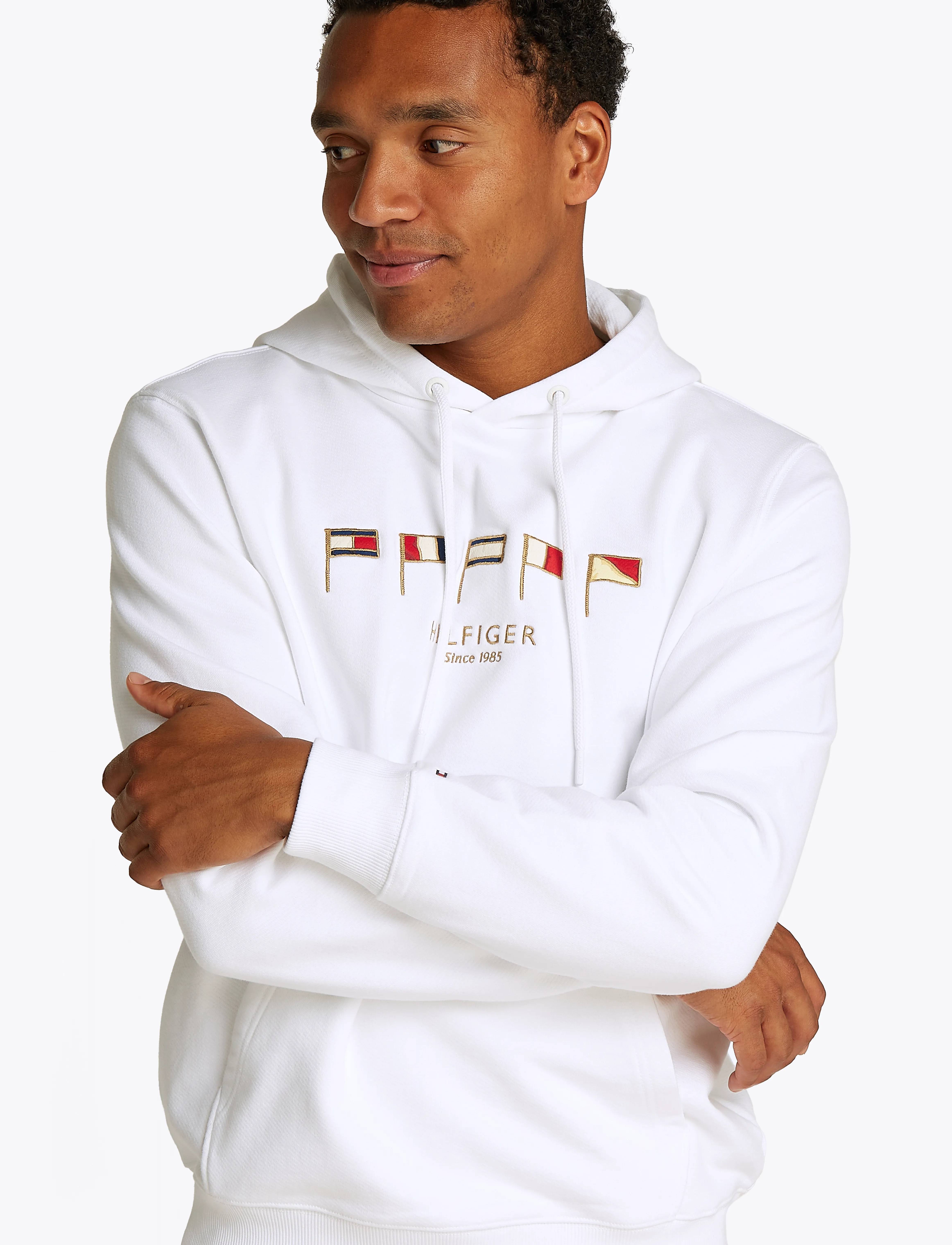 Tommy Hilfiger - HILFIGER MULTI FLAGS HOODY - sweatshirts - white 658 170 - 4