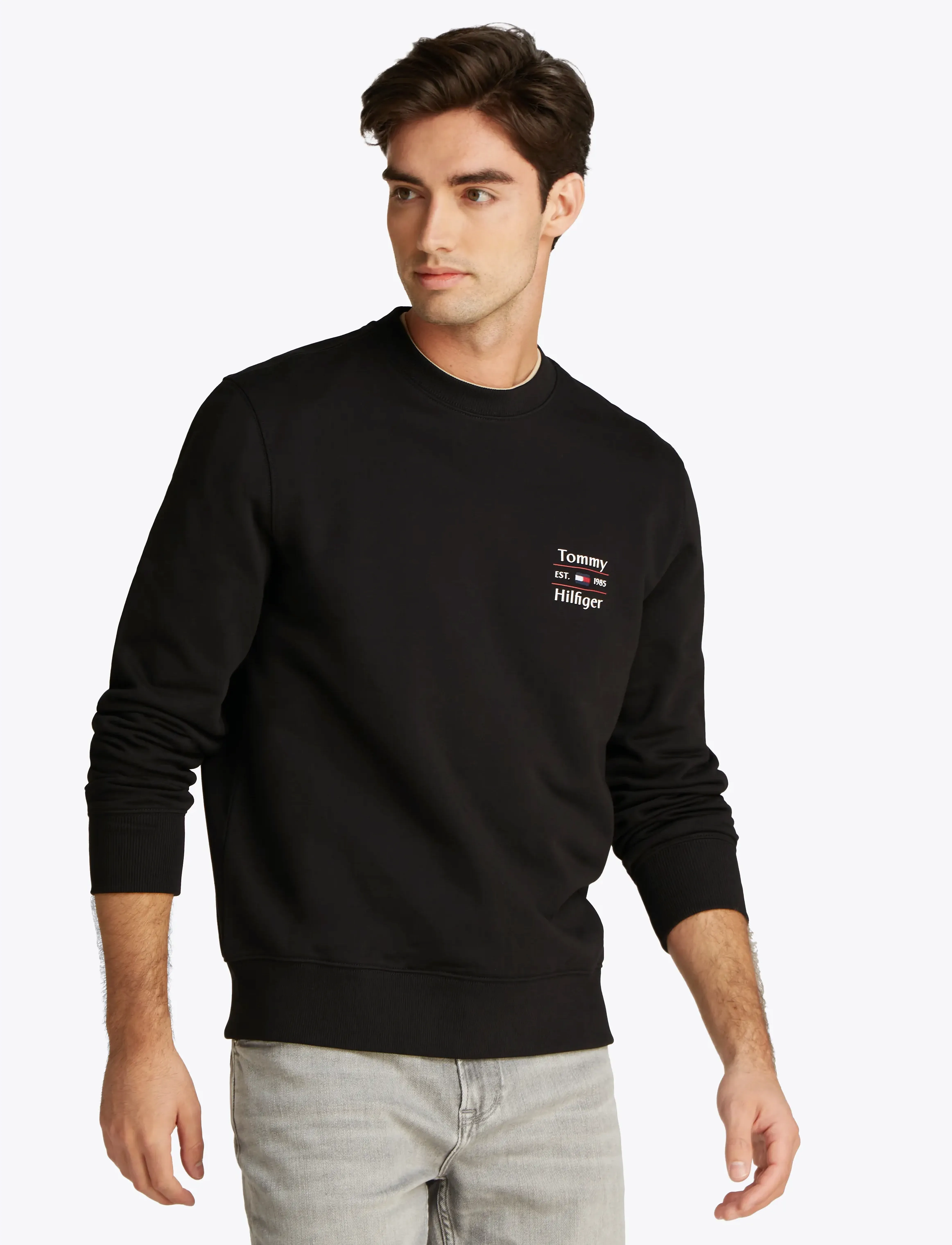 Tommy Hilfiger HILFIGER STACK SWEATSHIRT - Sweatshirts - BLACK 660 910 / black