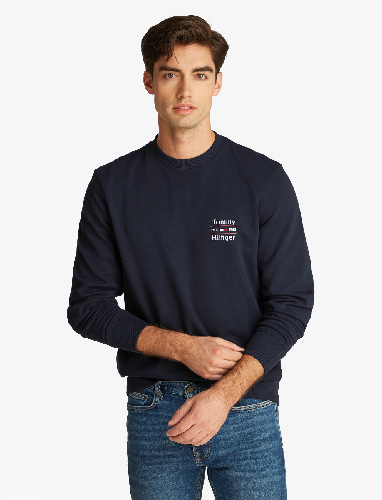 Tommy Hilfiger HILFIGER STACK SWEATSHIRT - Tommy Hilfiger - DESERT SKY 654 920 / navy