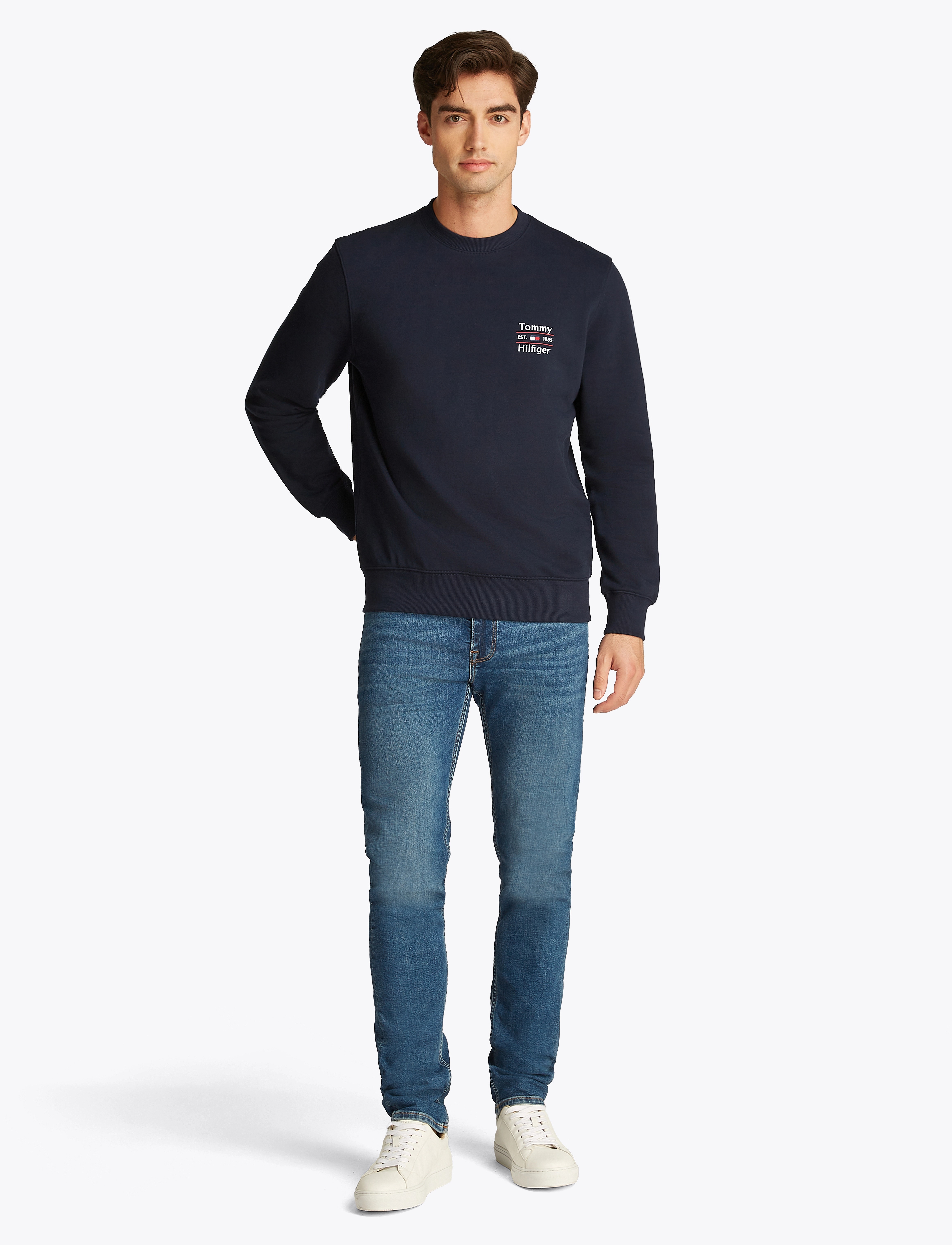 Tommy Hilfiger - HILFIGER STACK SWEATSHIRT - sweatshirts - desert sky 654 920 - 5