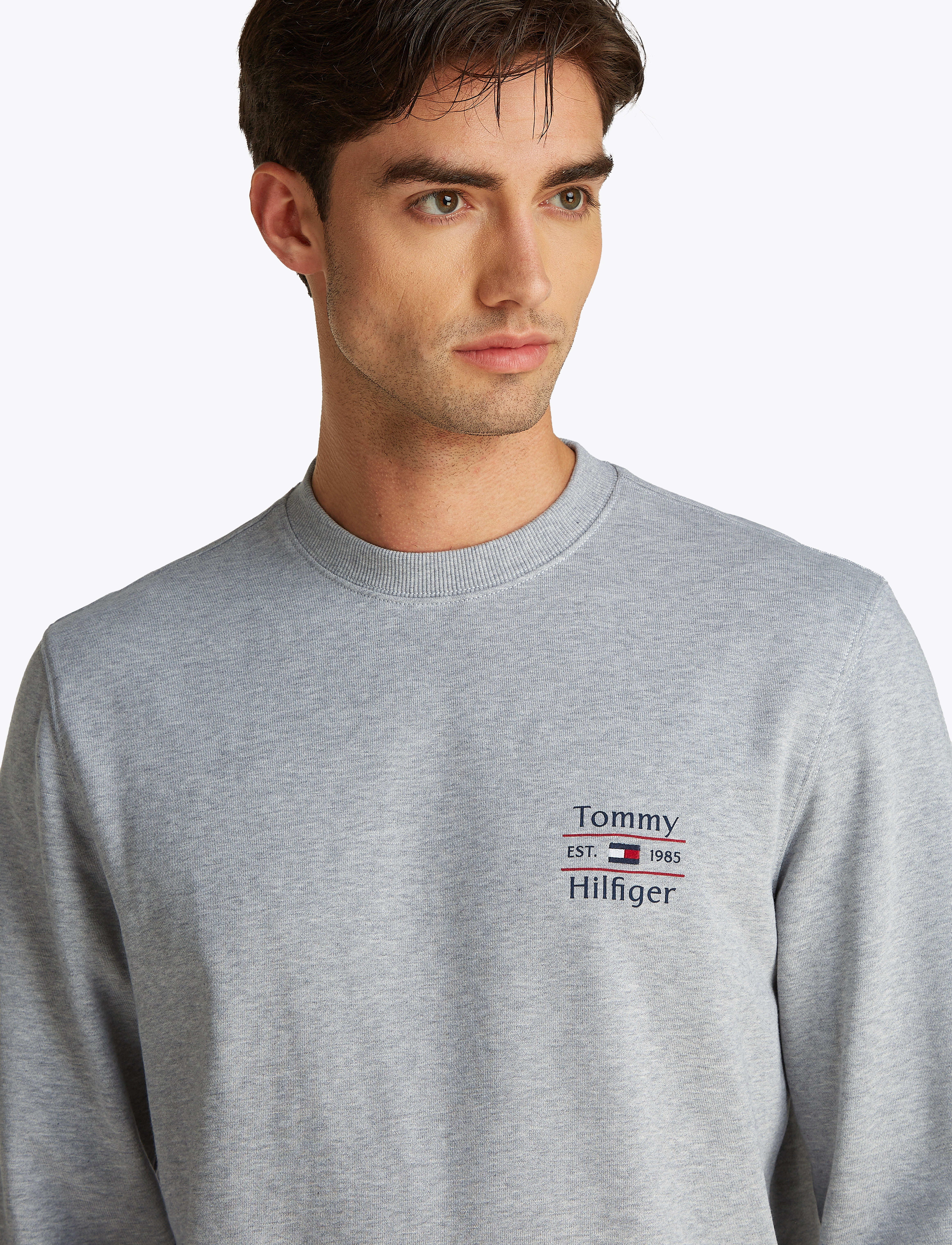 Tommy Hilfiger - HILFIGER STACK SWEATSHIRT - svetarit - grey heather bc04 vol32 - 3