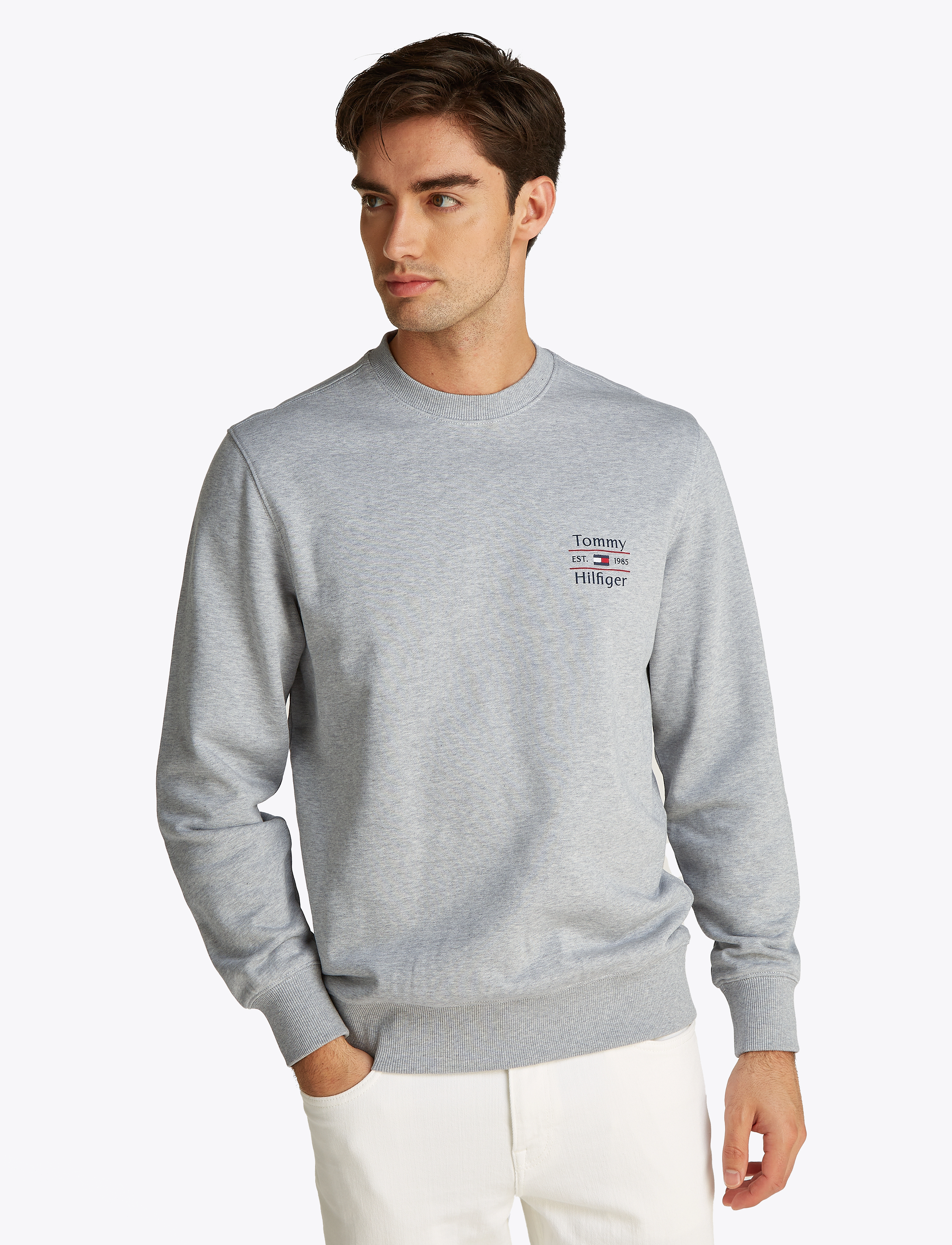 Tommy Hilfiger - HILFIGER STACK SWEATSHIRT - svetarit - grey heather bc04 vol32 - 4