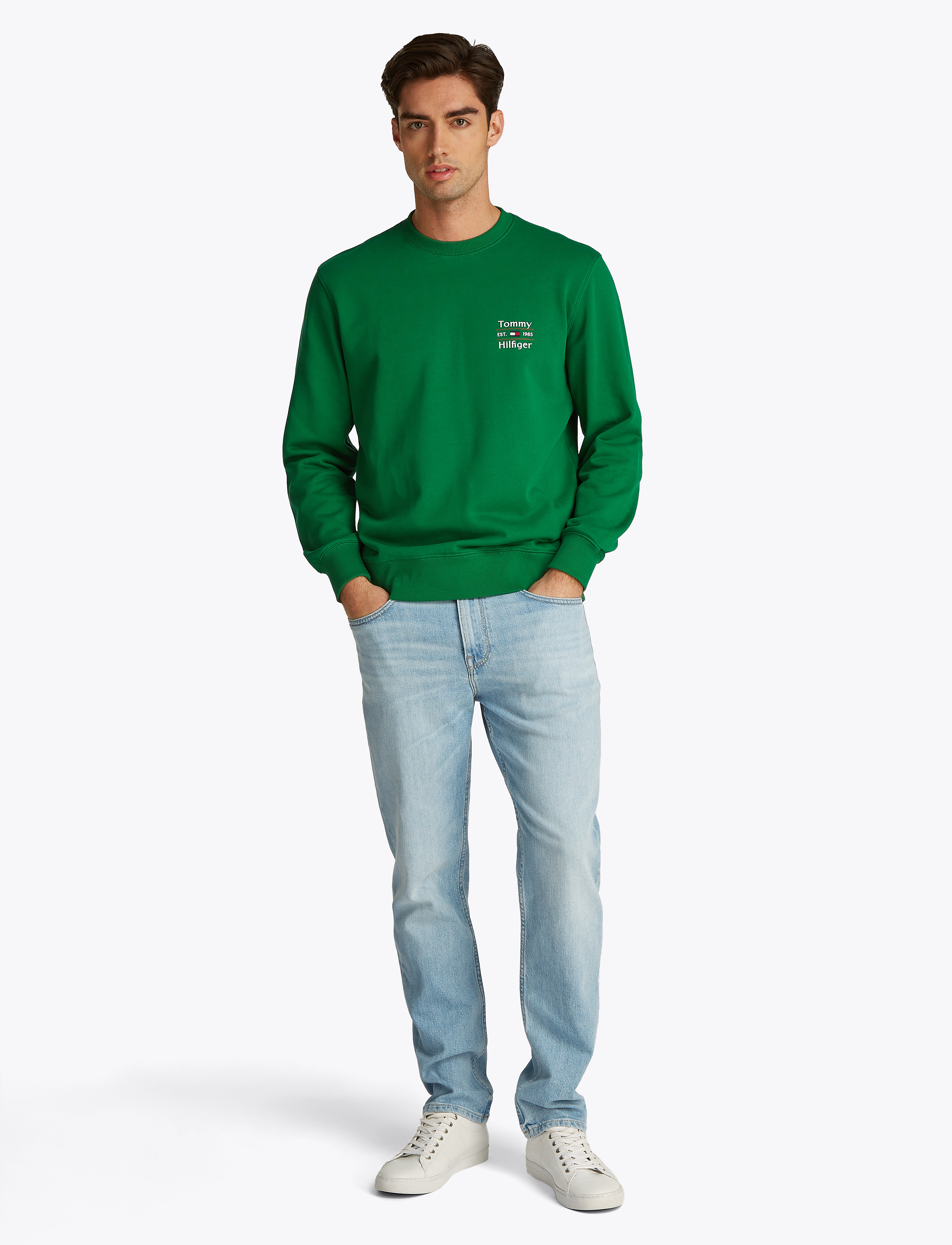 Tommy Hilfiger - HILFIGER STACK SWEATSHIRT - sweatshirts - nouveau green 323 830 - 4
