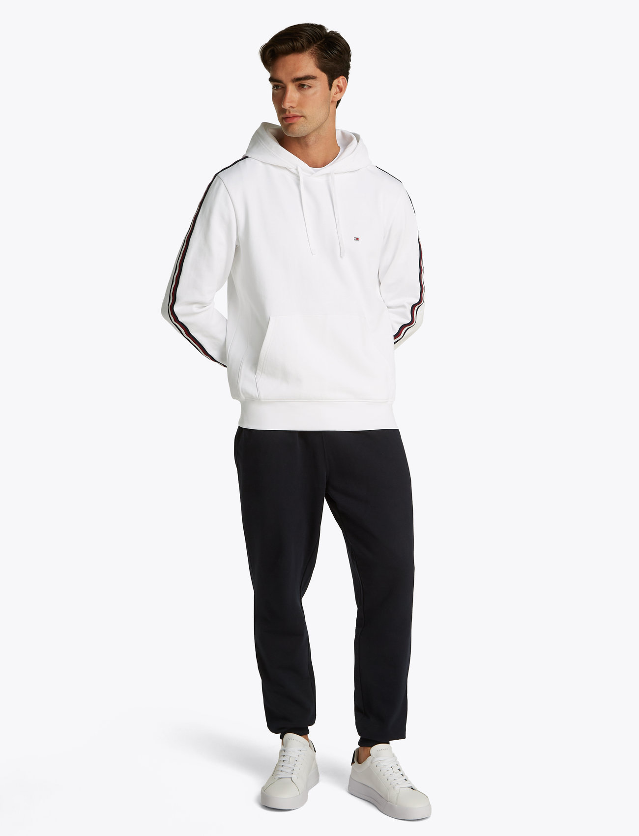 Tommy Hilfiger - GLOBAL STRIPE HOODY - dressipluusid - white 658 170 - 1