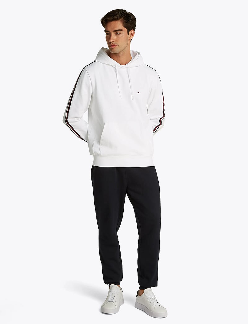 Tommy Hilfiger - GLOBAL STRIPE HOODY - hættetrøjer - white 658 170 - 0