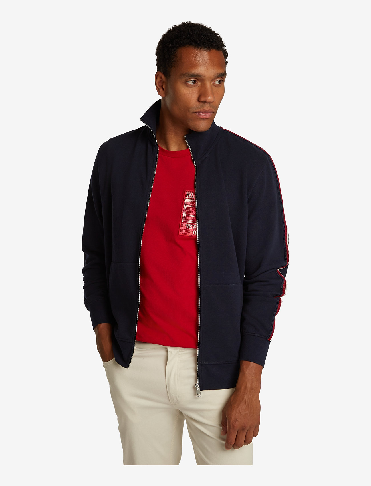 Tommy Hilfiger - GLOBAL STRIPE STAND COLLAR - desert sky 654 920 - 0