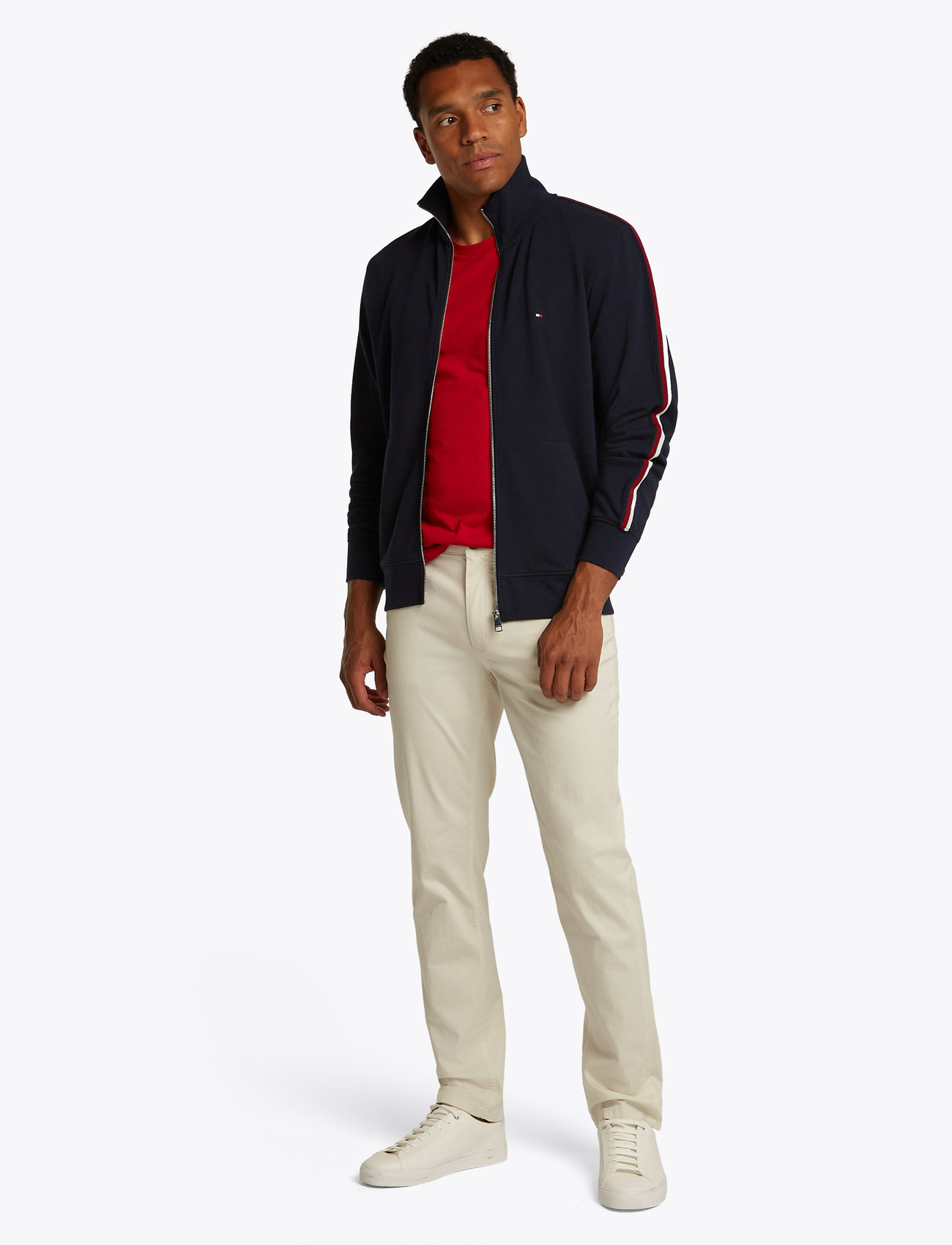 Tommy Hilfiger - GLOBAL STRIPE STAND COLLAR - desert sky 654 920 - 1