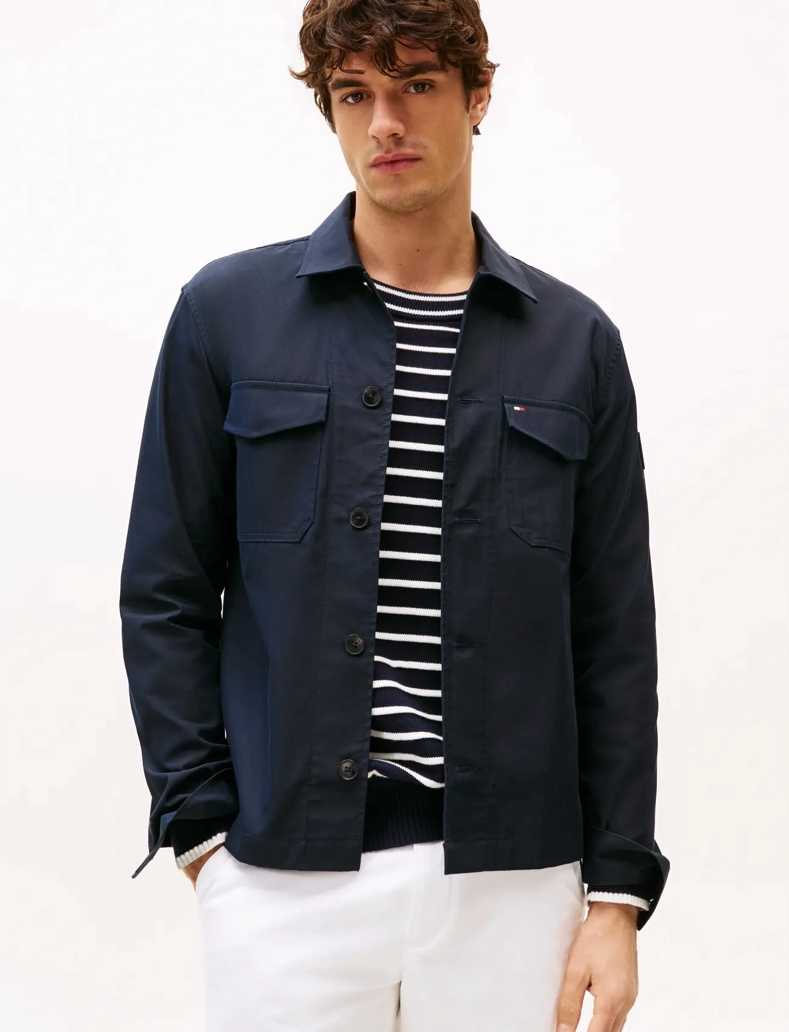 Tommy Hilfiger COTTON NYLON SHIRT JACKET - Kleidung - DESERT SKY / navy