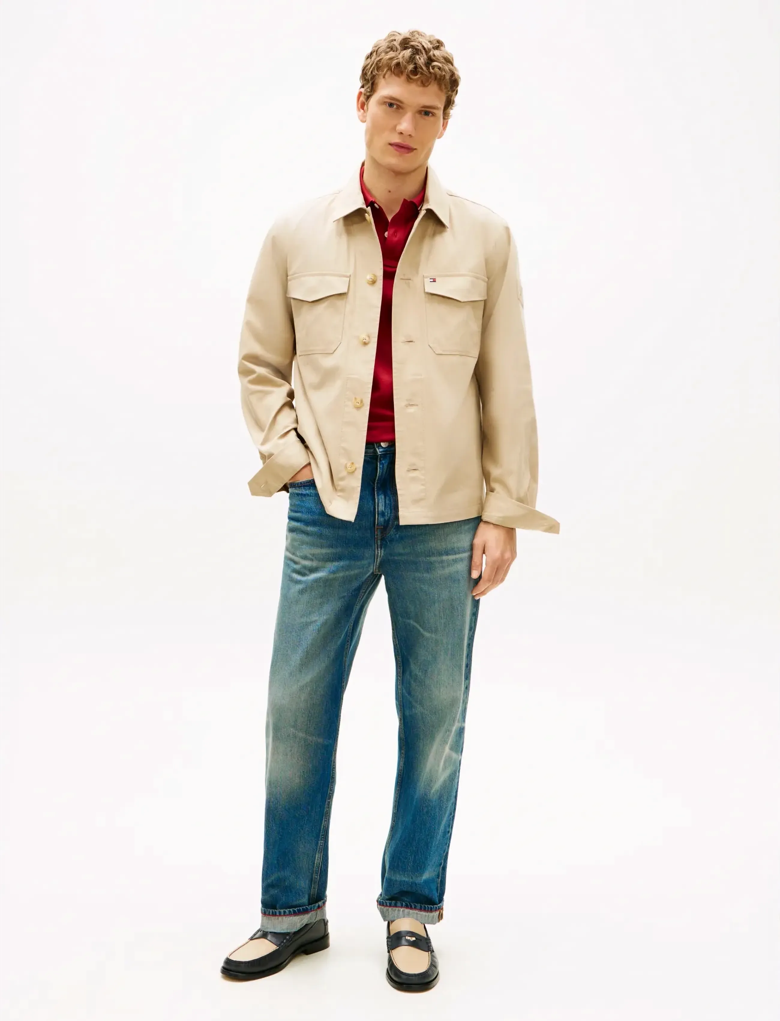Tommy Hilfiger - COTTON NYLON SHIRT JACKET - mehed - sandalwood - 3