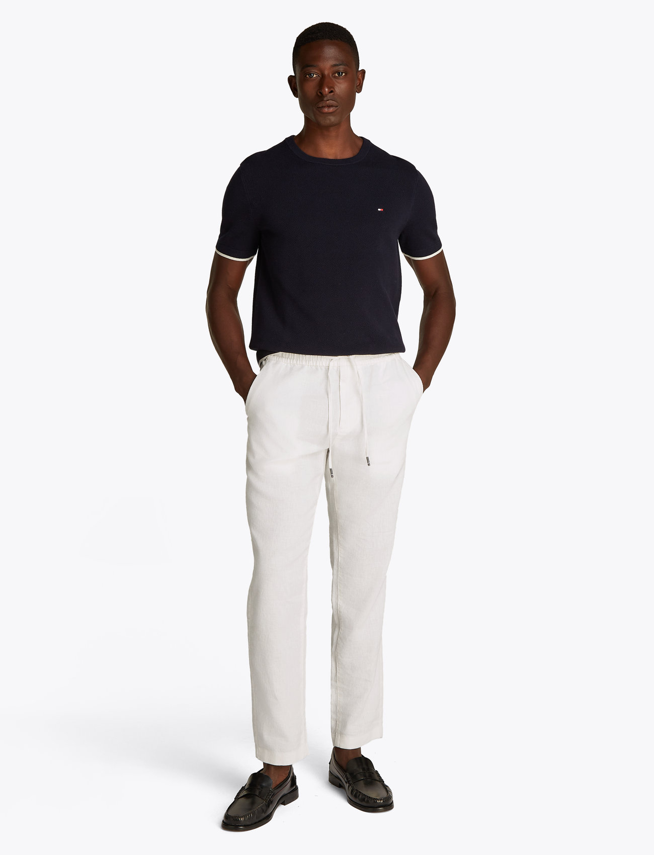 Tommy Hilfiger - HARLEM SORONA LINEN - linen trousers - ivory silk - 0