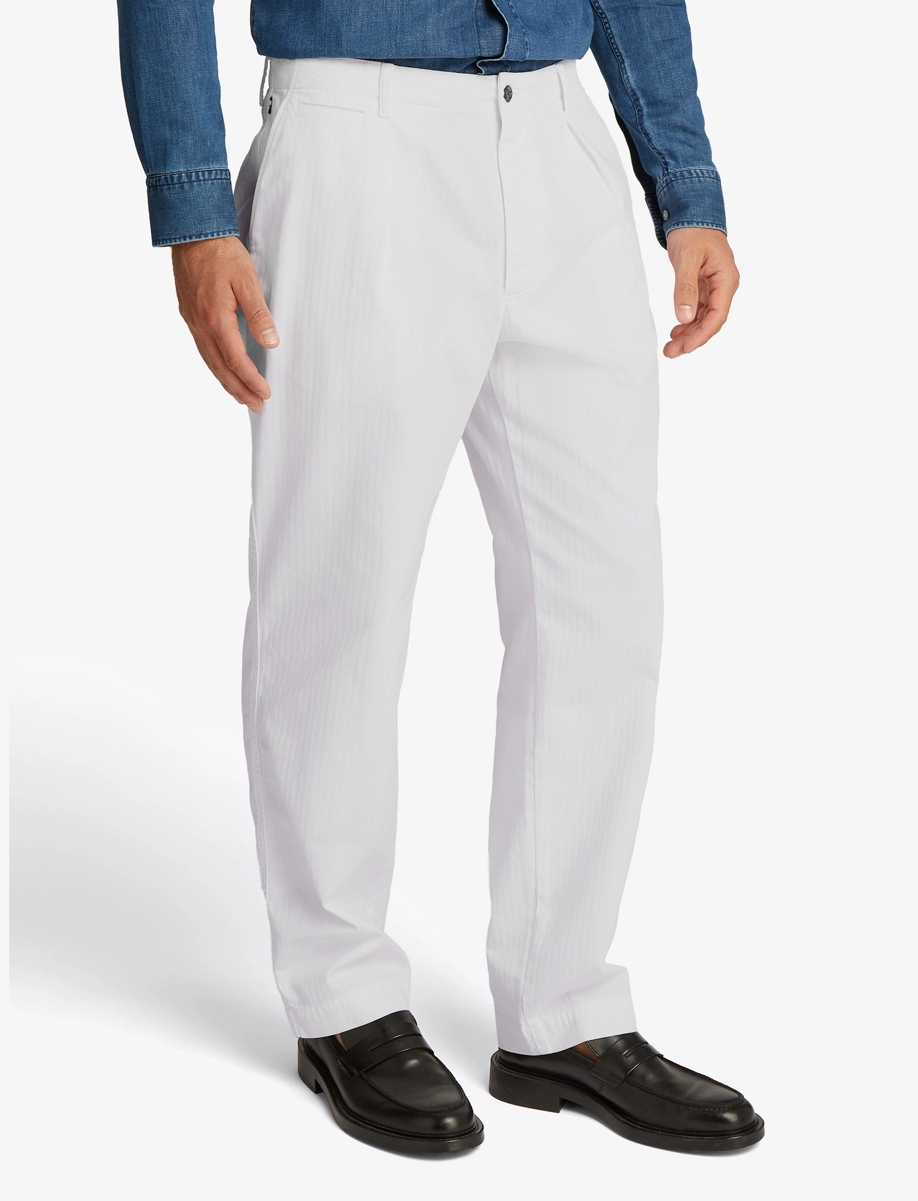 Tommy Hilfiger MURRAY HERRINGBONE CHINO - Tommy Hilfiger - TH OPTIC WHITE / white