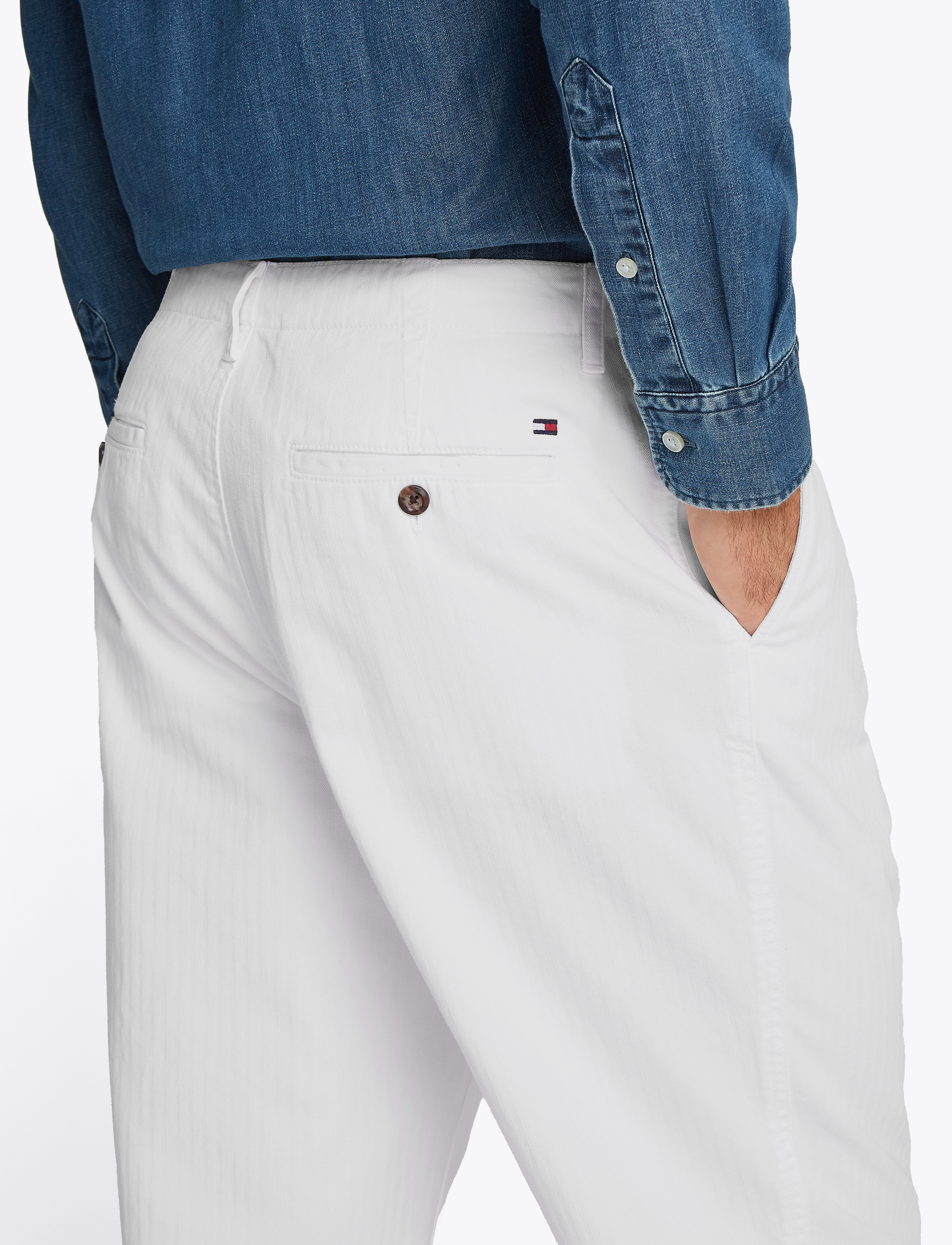 Tommy Hilfiger - MURRAY HERRINGBONE CHINO - mænd - th optic white - 5
