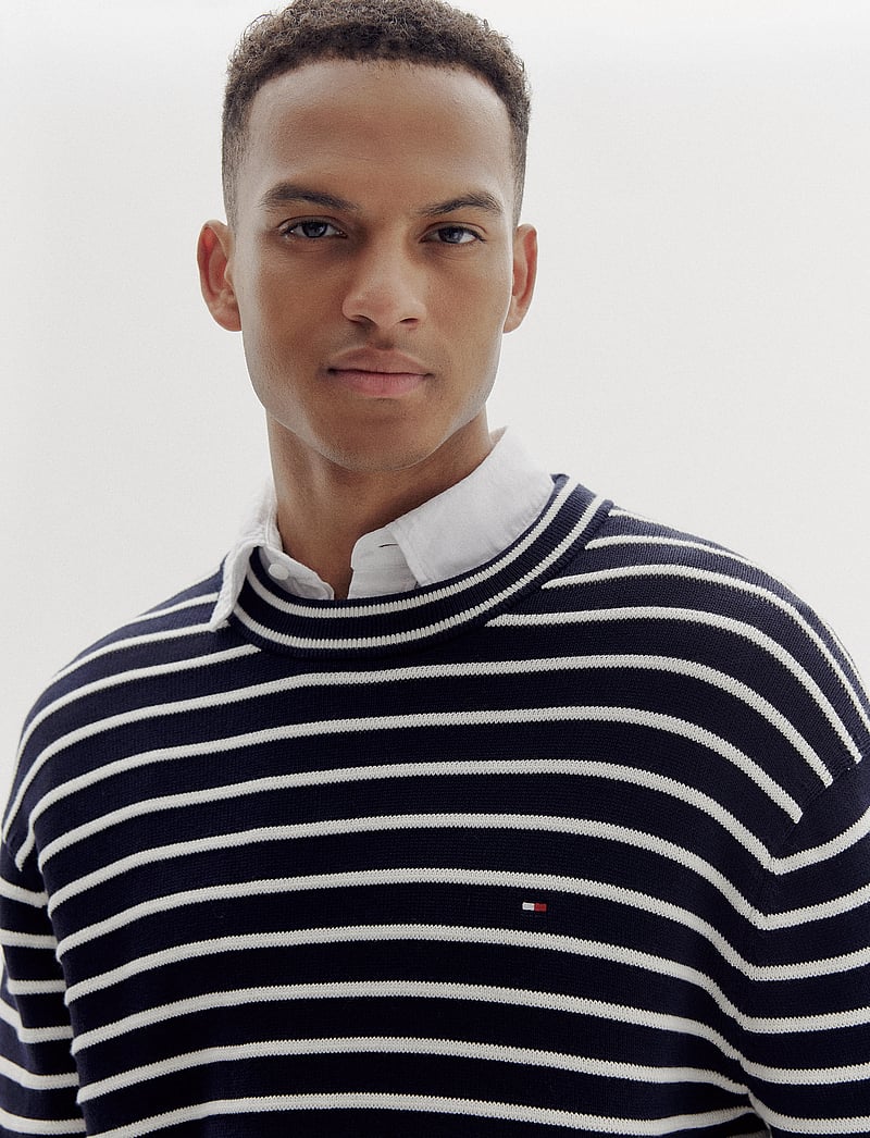 Tommy Hilfiger - BRETON STRUCTURE CREW NECK - desert sky / ivory petal - 0