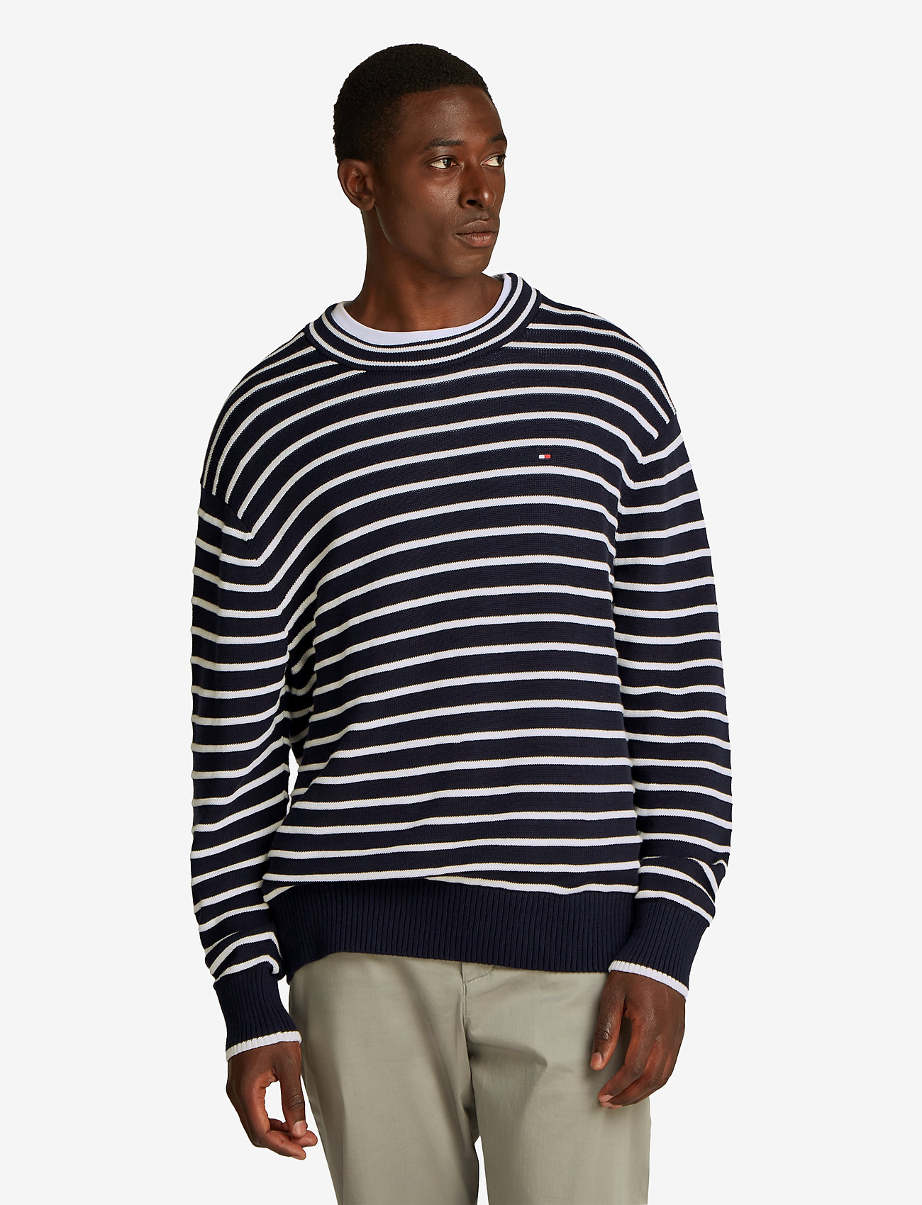 Tommy Hilfiger - BRETON STRUCTURE CREW NECK - sügisesed riided - desert sky / ivory petal - 5