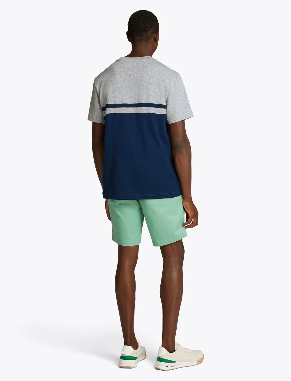 Tommy Hilfiger - MONOTYPE COLOURBLOCK TEE - korte mouwen - light grey heather/night sky - 2