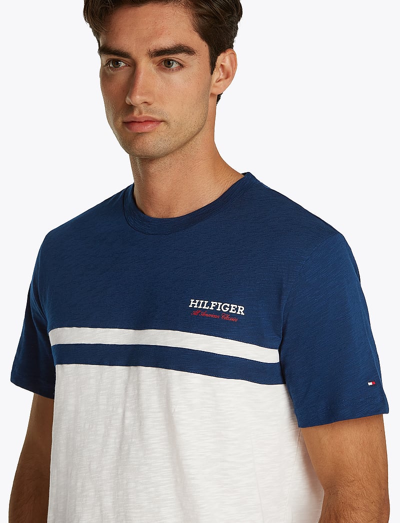 Tommy Hilfiger - MONOTYPE COLOURBLOCK TEE - lühikeste varrukatega t-särgid - night sky/ivory petal - 4