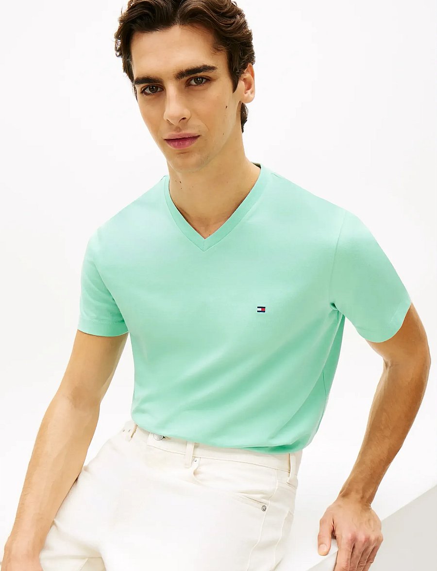 Tommy Hilfiger - ESSENTIAL V-NECK TEE - v-kaelusega t-särgid - arctic aqua - 4