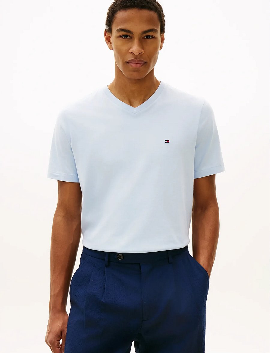 Tommy Hilfiger - ESSENTIAL V-NECK TEE - v-kaelusega t-särgid - breezy blue - 0