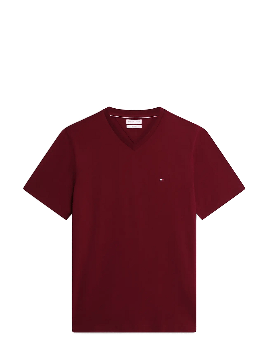 Tommy Hilfiger - ESSENTIAL V-NECK TEE - v-neck t-shirts - burgundy - 1