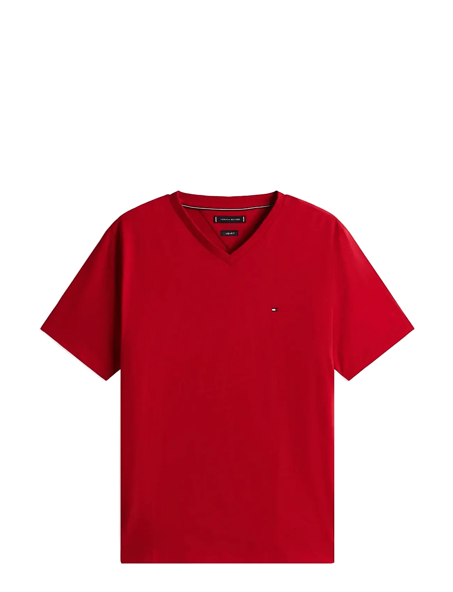 Tommy Hilfiger - ESSENTIAL V-NECK TEE - v-neck t-shirts - medium red - 1