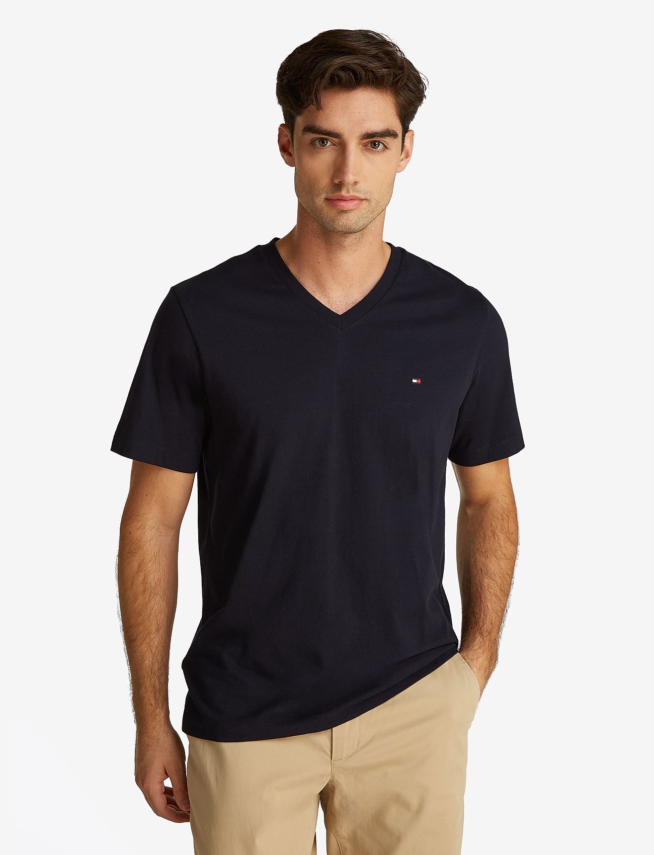 Tommy Hilfiger - ESSENTIAL V-NECK TEE - laveste priser - navy blue - 0