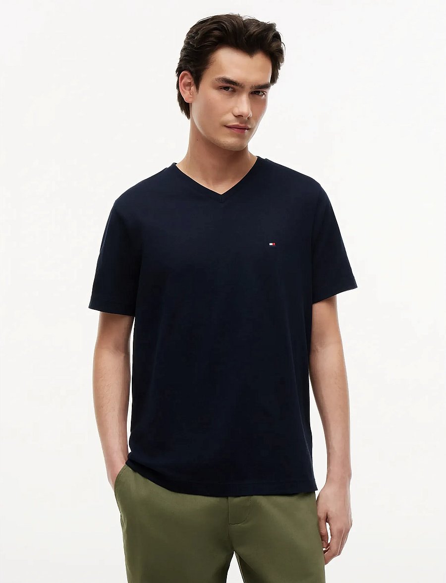 Tommy Hilfiger - ESSENTIAL V-NECK TEE - t-shirts mit v-ausschnitt - navy blue - 0