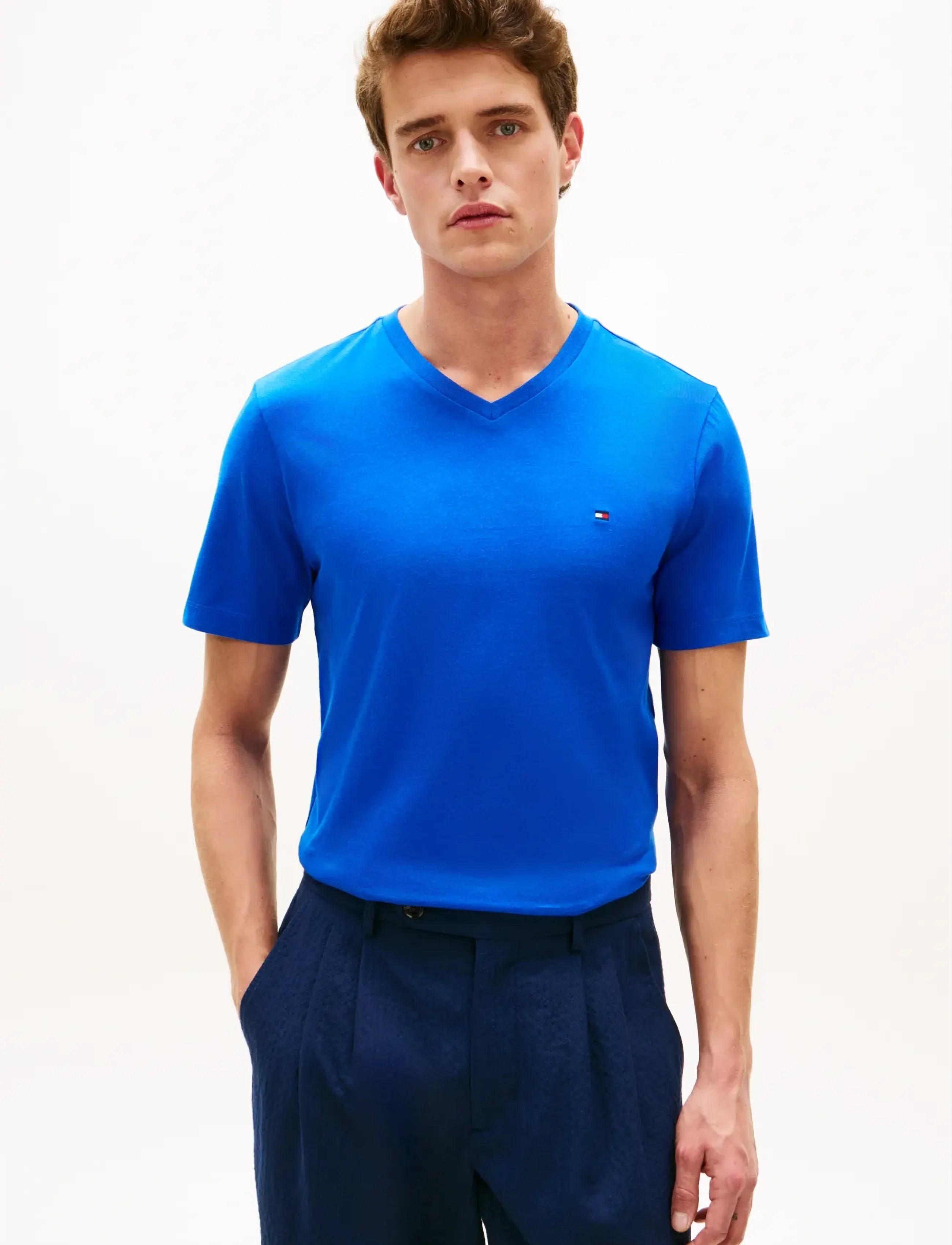 Tommy Hilfiger ESSENTIAL V-NECK TEE - Kurzärmelig - REGAL BLUE / blue