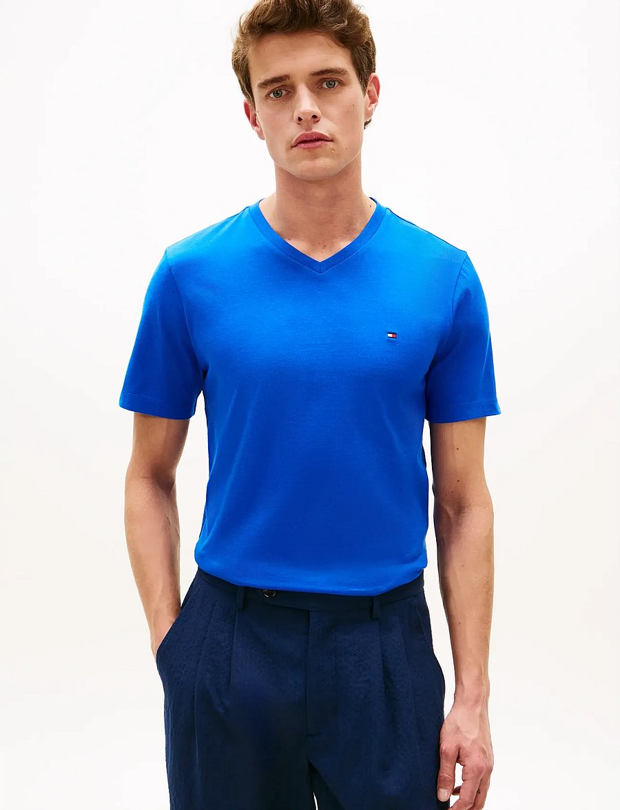 Tommy Hilfiger - ESSENTIAL V-NECK TEE - v-neck t-shirts - regal blue - 0
