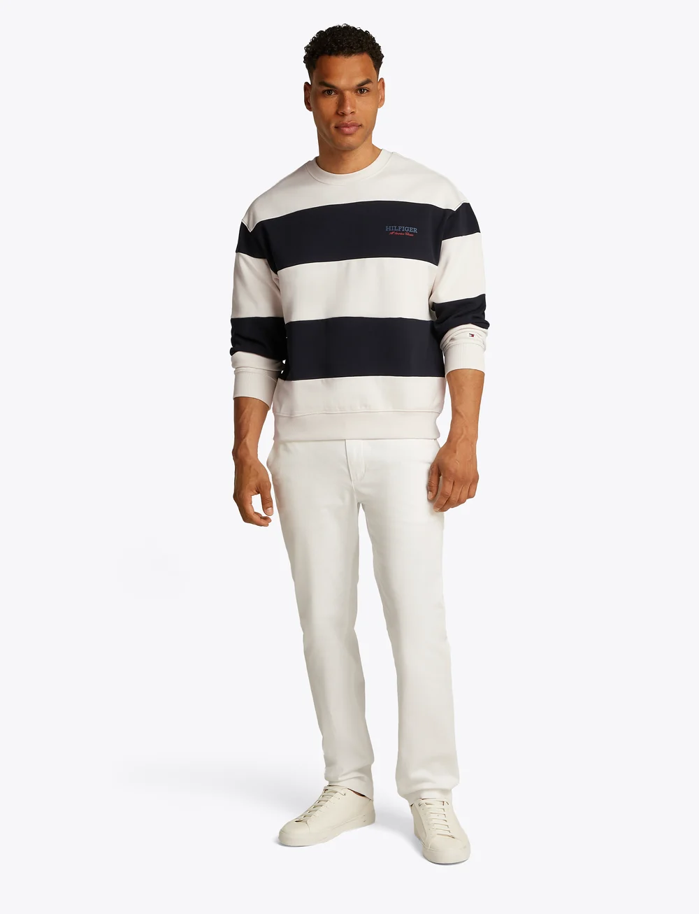 Tommy Hilfiger - MONOTYPE STRIPE SWEATSHIRT - shoppa efter tillfälle - desert sky/ivory petal - 0