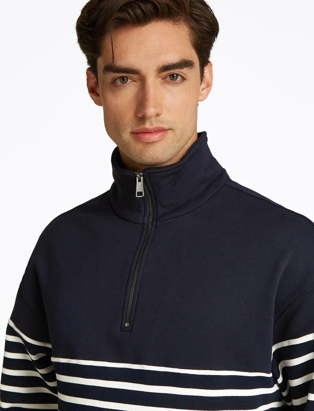 Tommy Hilfiger - PLACED STRIPE 1/4 ZIP - shop efter anledning - desert sky/ ivory petal - 4