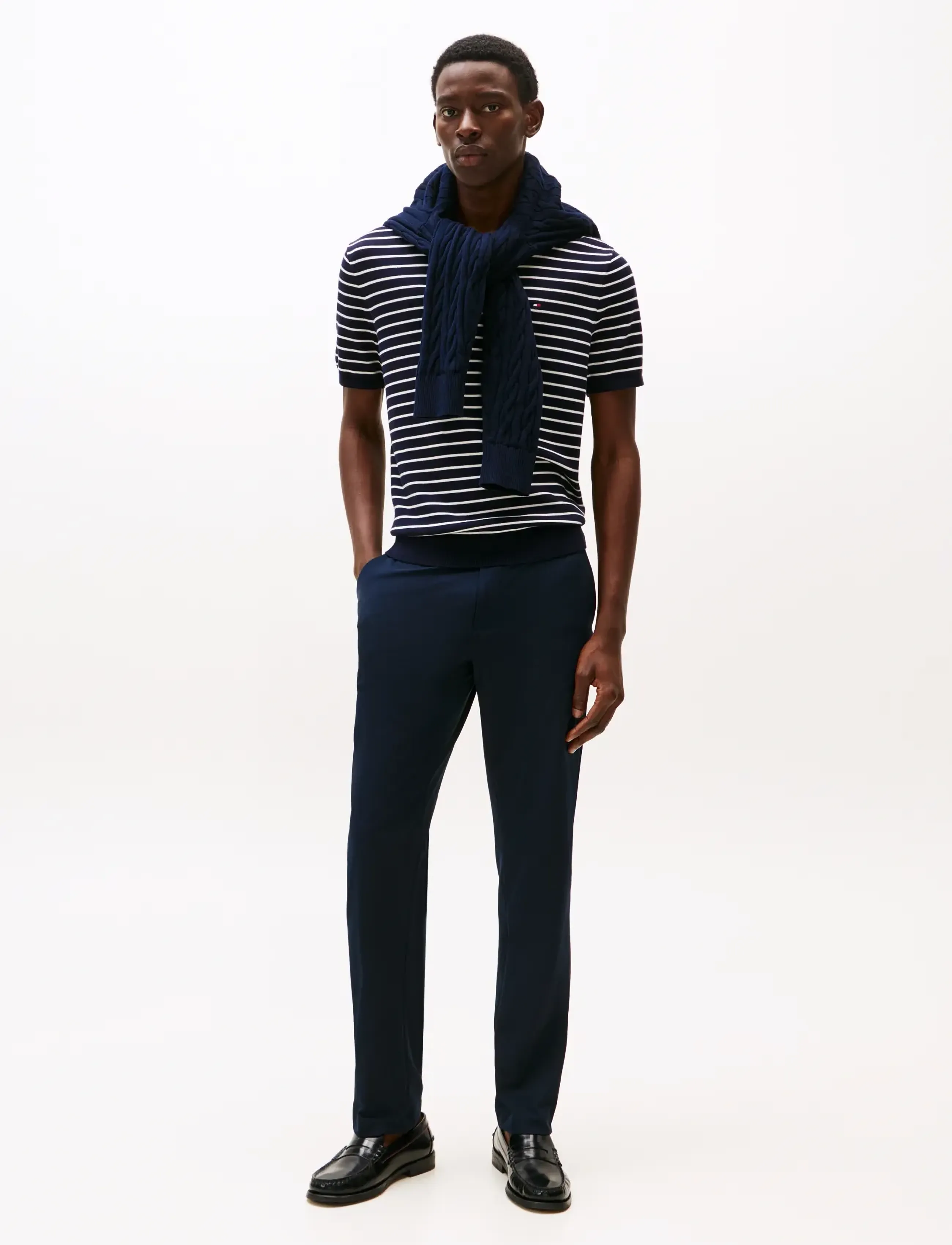 Tommy Hilfiger DENTON KNIT TECH CHINO - Püksid - DESERT SKY / navy
