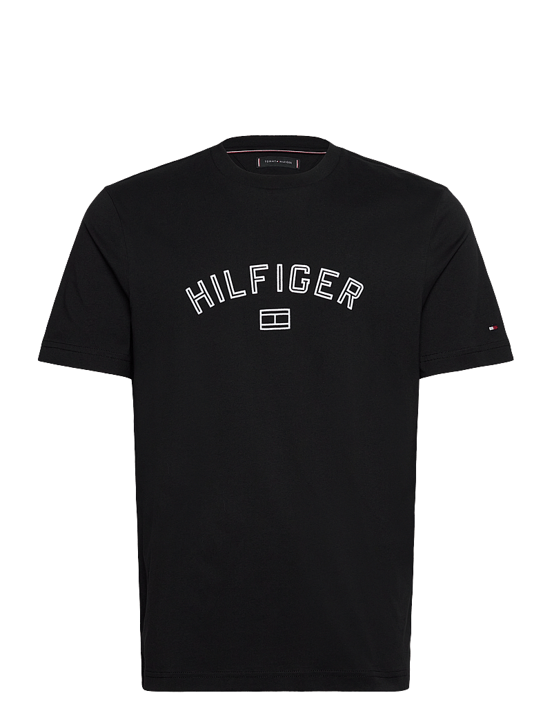 Tommy Hilfiger - HILFIGER FLOCK TEE - kurzärmelig - black - 1