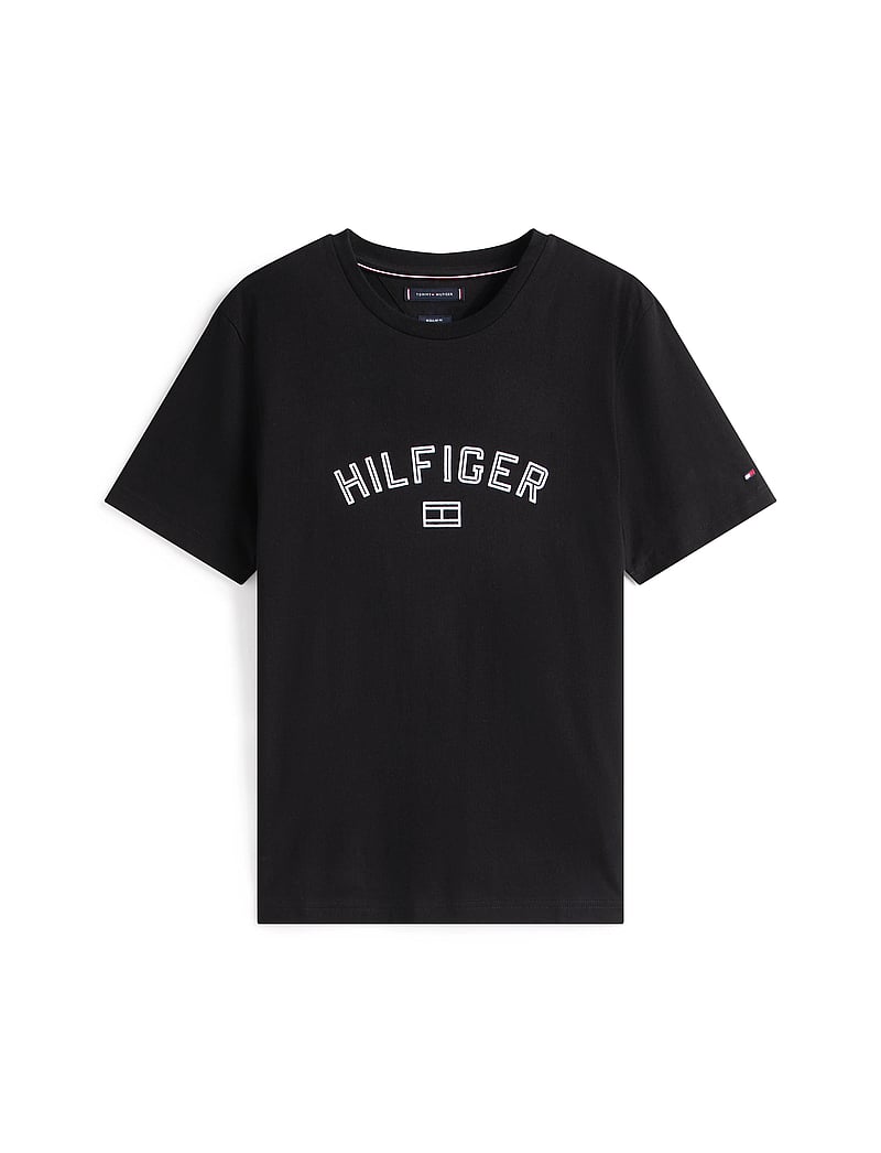 Tommy Hilfiger - HILFIGER FLOCK TEE - kurzärmelig - black - 5