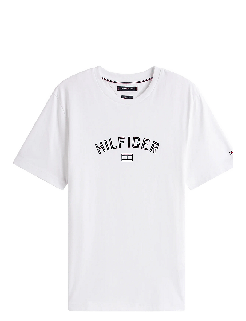 Tommy Hilfiger - HILFIGER FLOCK TEE - kurzärmelig - white - 1