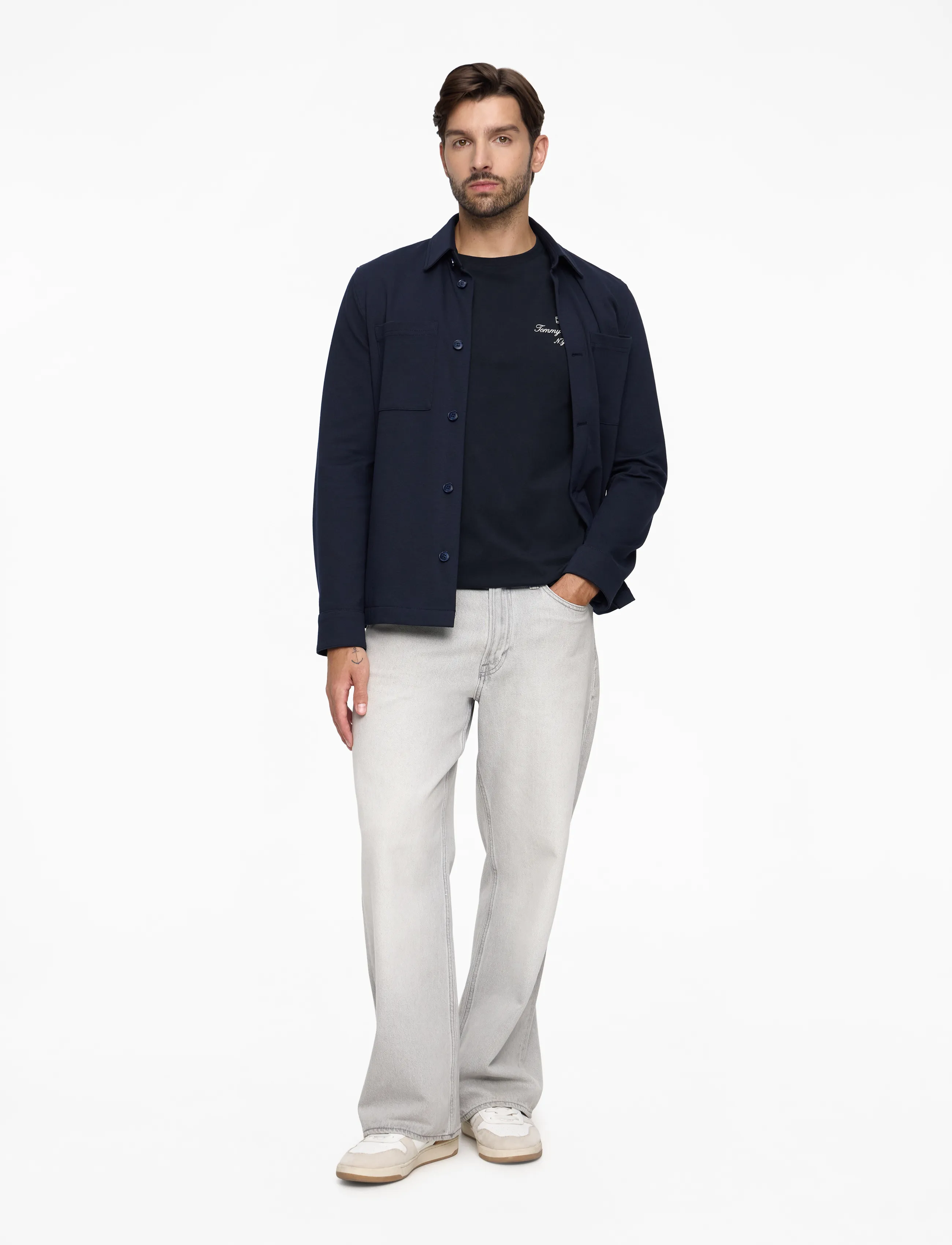 Tommy Hilfiger - OUTLINE FLAG SCRIPT TEE - laveste priser - desert sky - 2