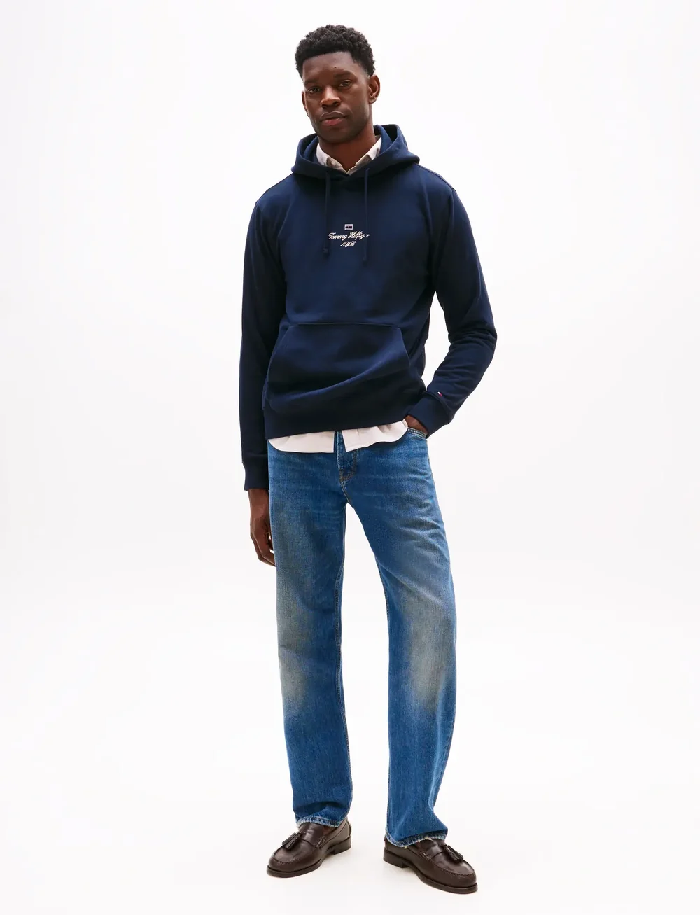 Tommy Hilfiger - OUTLINE FLAG SCRIPT HOODIE - džemperi ar kapuci - desert sky - 3