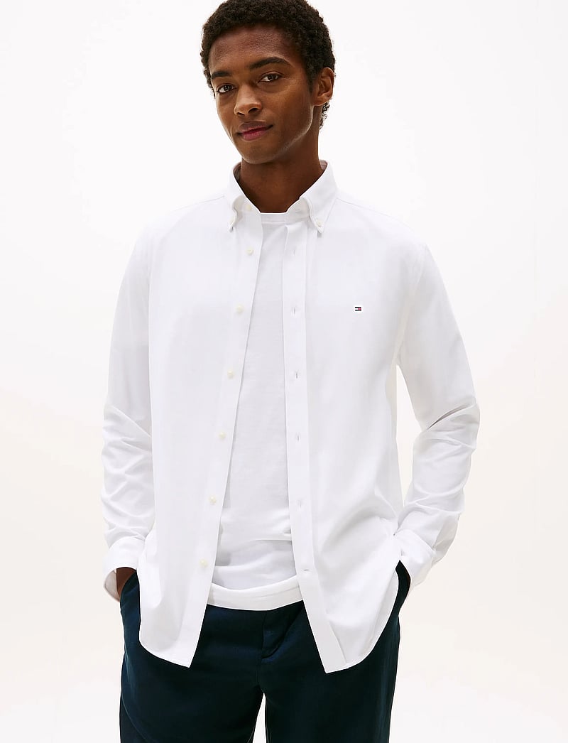Tommy Hilfiger - PERFORMANCE KNIT SOLID LS SHIRT - optic white - 0