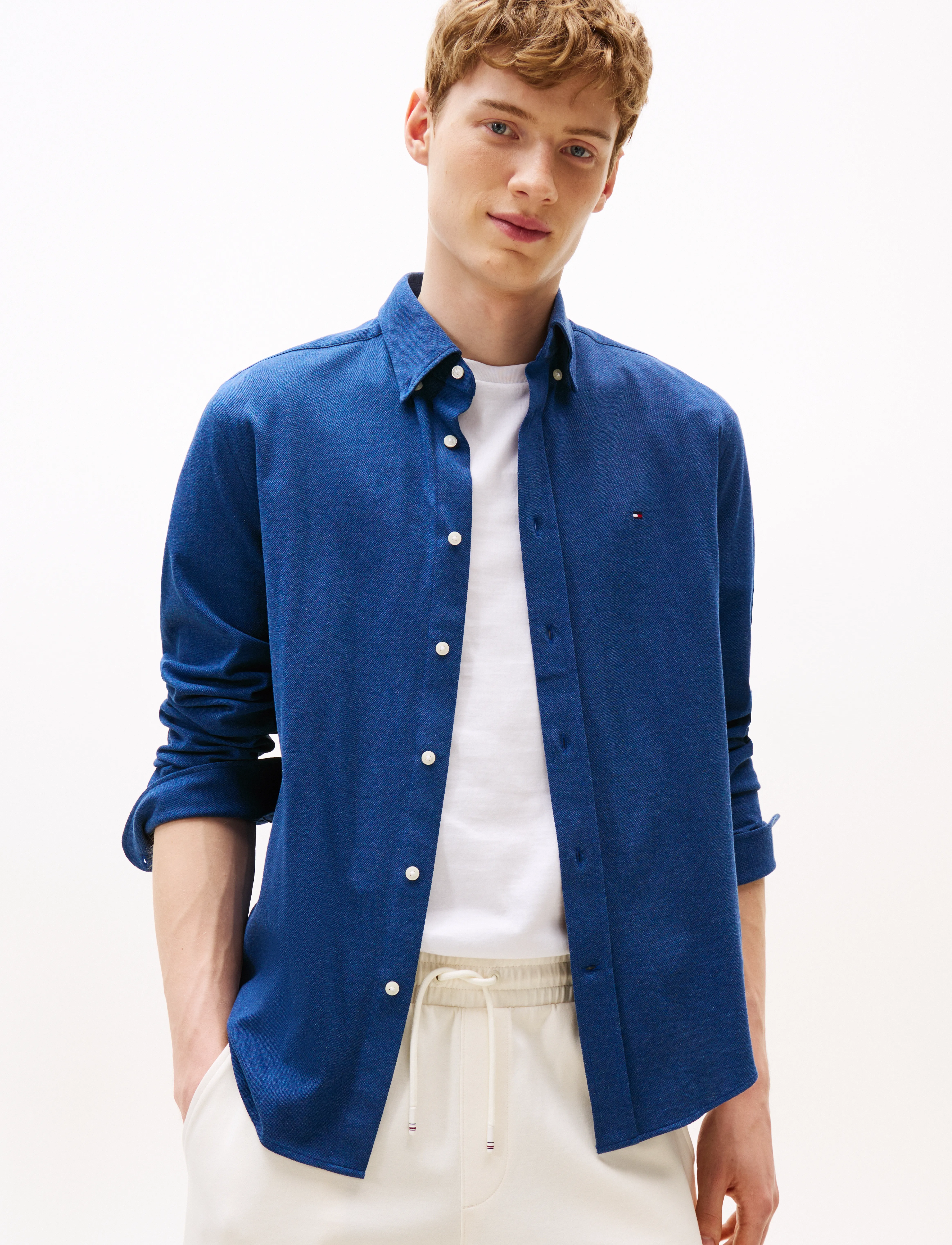 Tommy Hilfiger 1985 KNITTED RF SHIRT - Tøj - INDIGO EFFECT HEATHER / blue