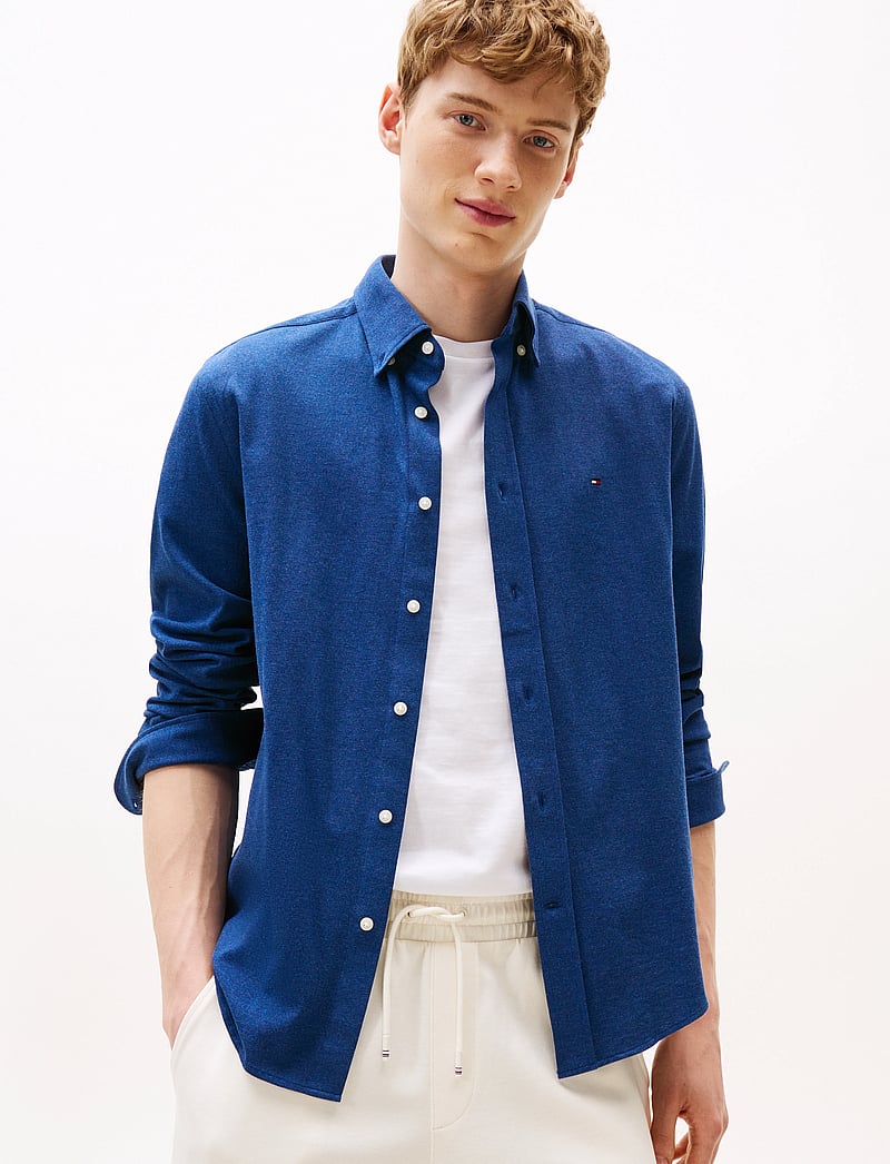 Tommy Hilfiger - 1985 KNITTED RF SHIRT - casual skjorter - indigo effect heather - 0