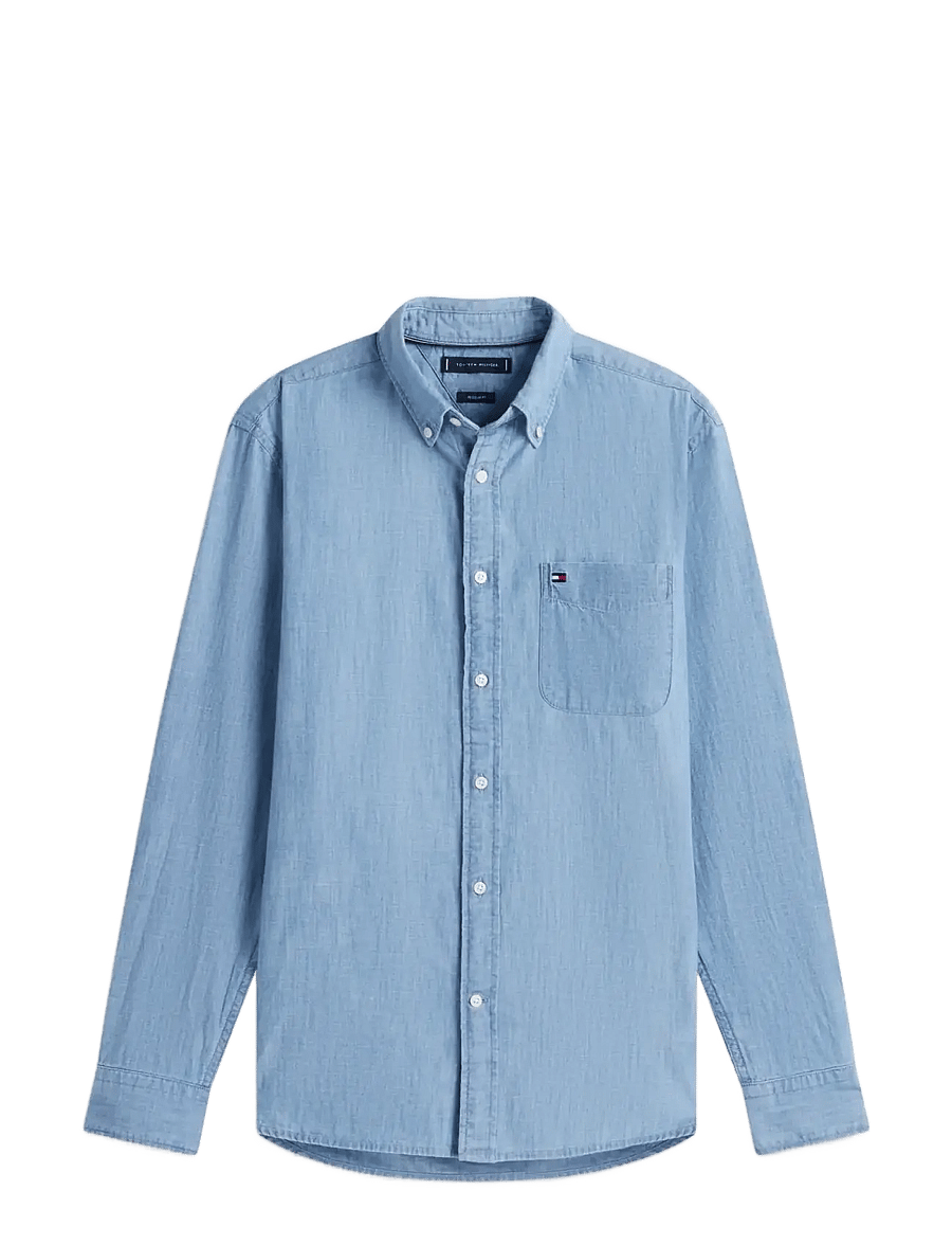 Tommy Hilfiger - CHAMBRAY POCKET RF BD SHIRT - denim shirts - medium blue chambray - 1