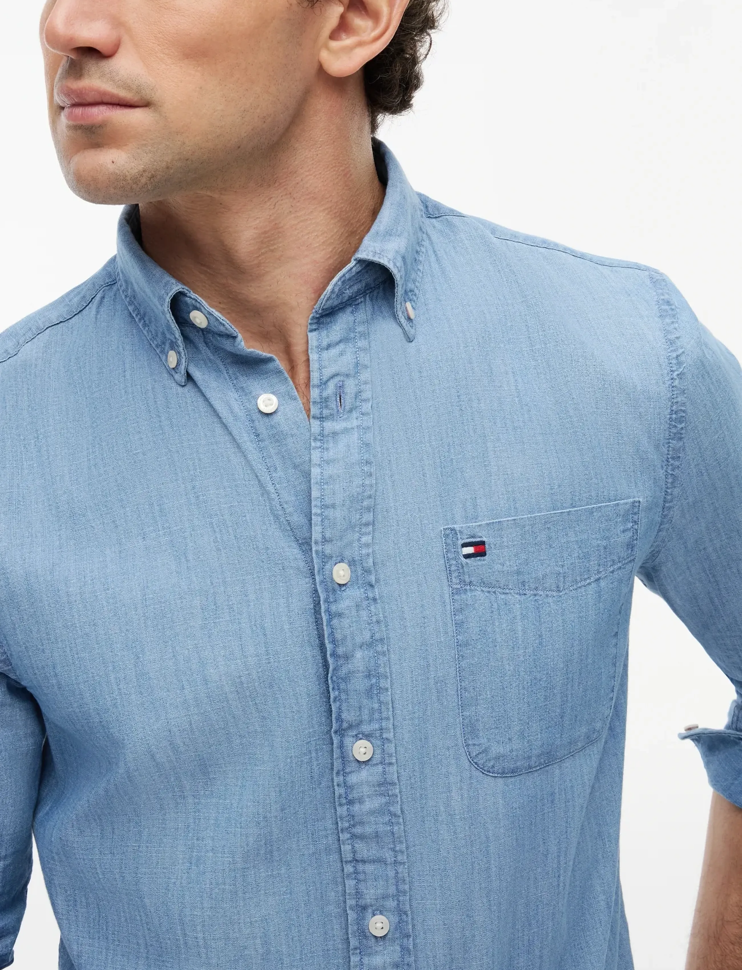 Tommy Hilfiger - CHAMBRAY POCKET RF BD SHIRT - denimskjorter - medium blue chambray - 3