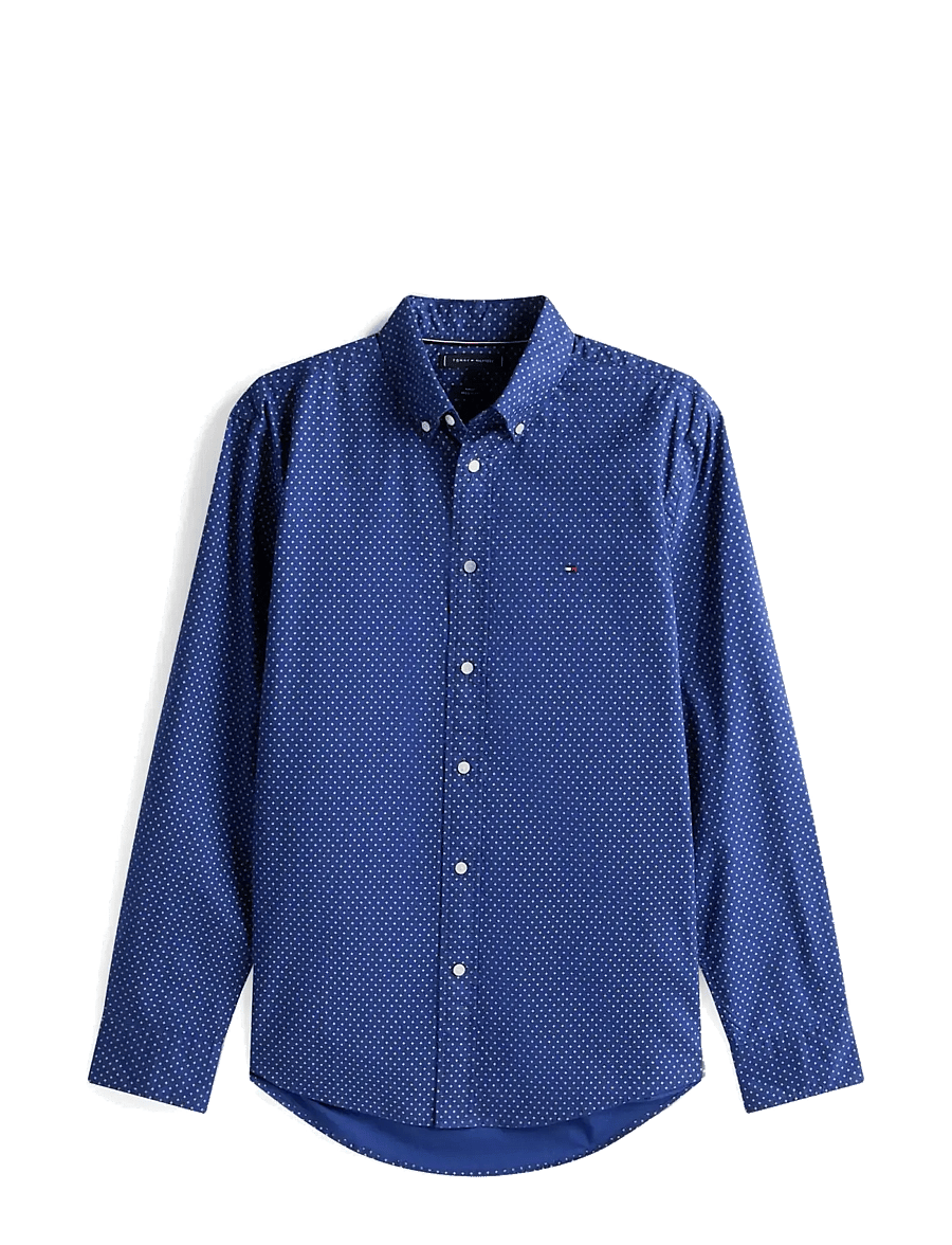 Tommy Hilfiger - FLEX POPLIN FAKE SOLID RF SHIRT - freizeithemden - preppy navy newsprint - 1