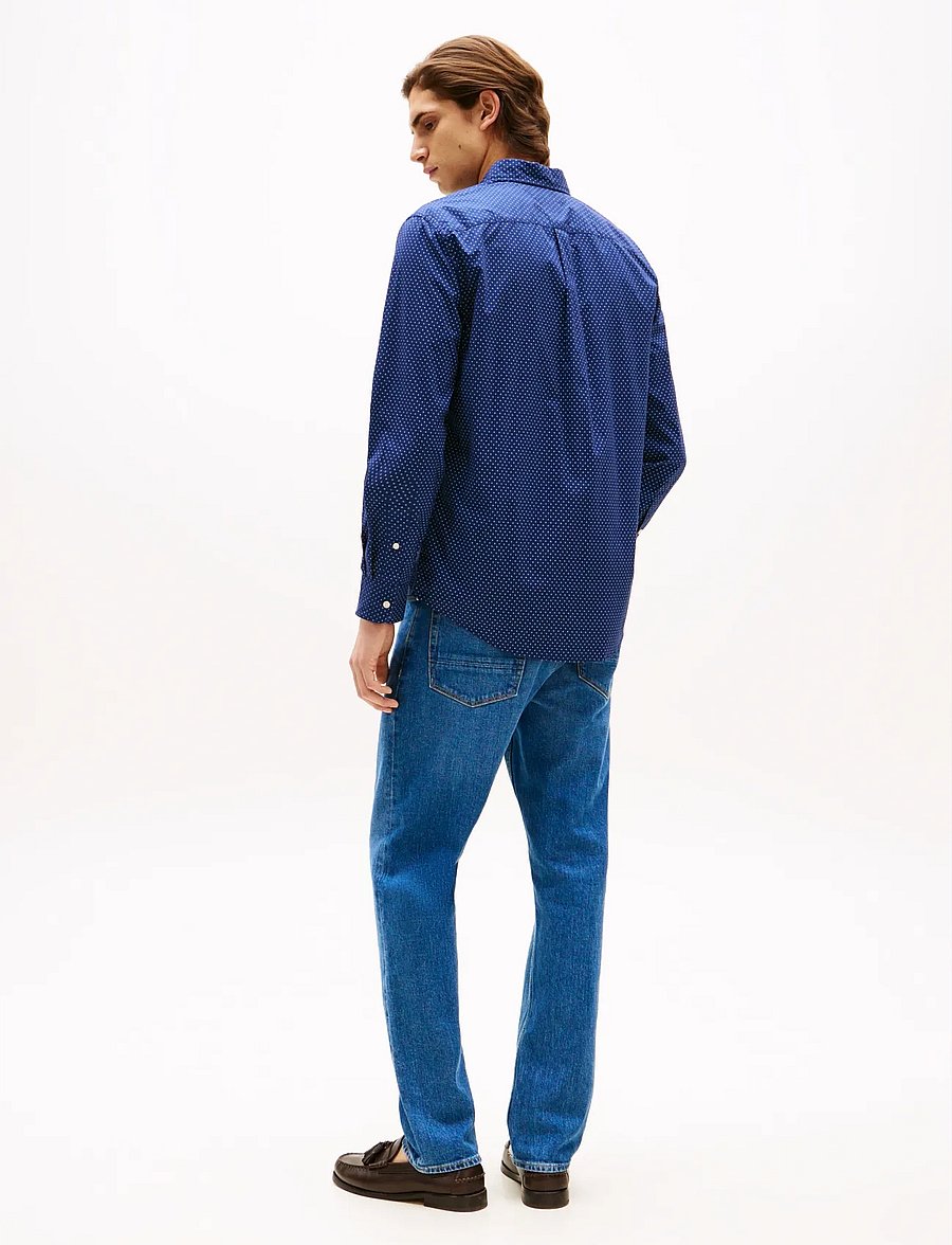 Tommy Hilfiger - FLEX POPLIN FAKE SOLID RF SHIRT - freizeithemden - preppy navy newsprint - 3