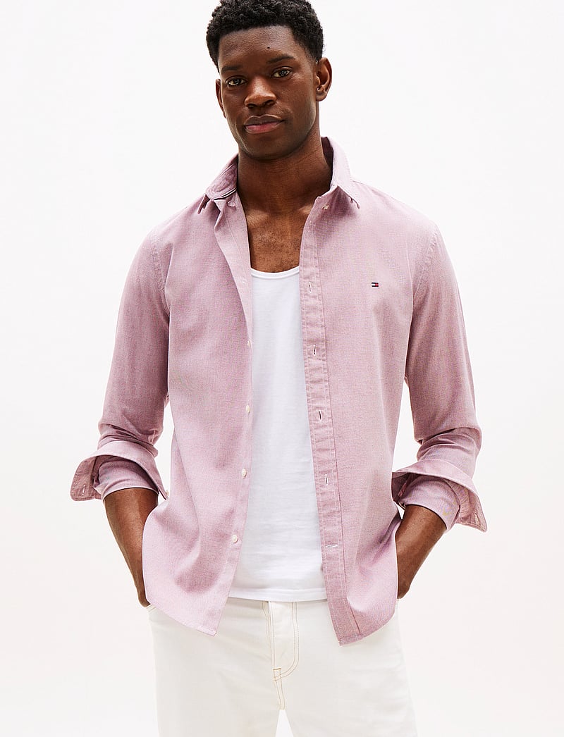 Tommy Hilfiger - DOBBY LS RF SHIRT - basic skjortor - medium red multi - 0