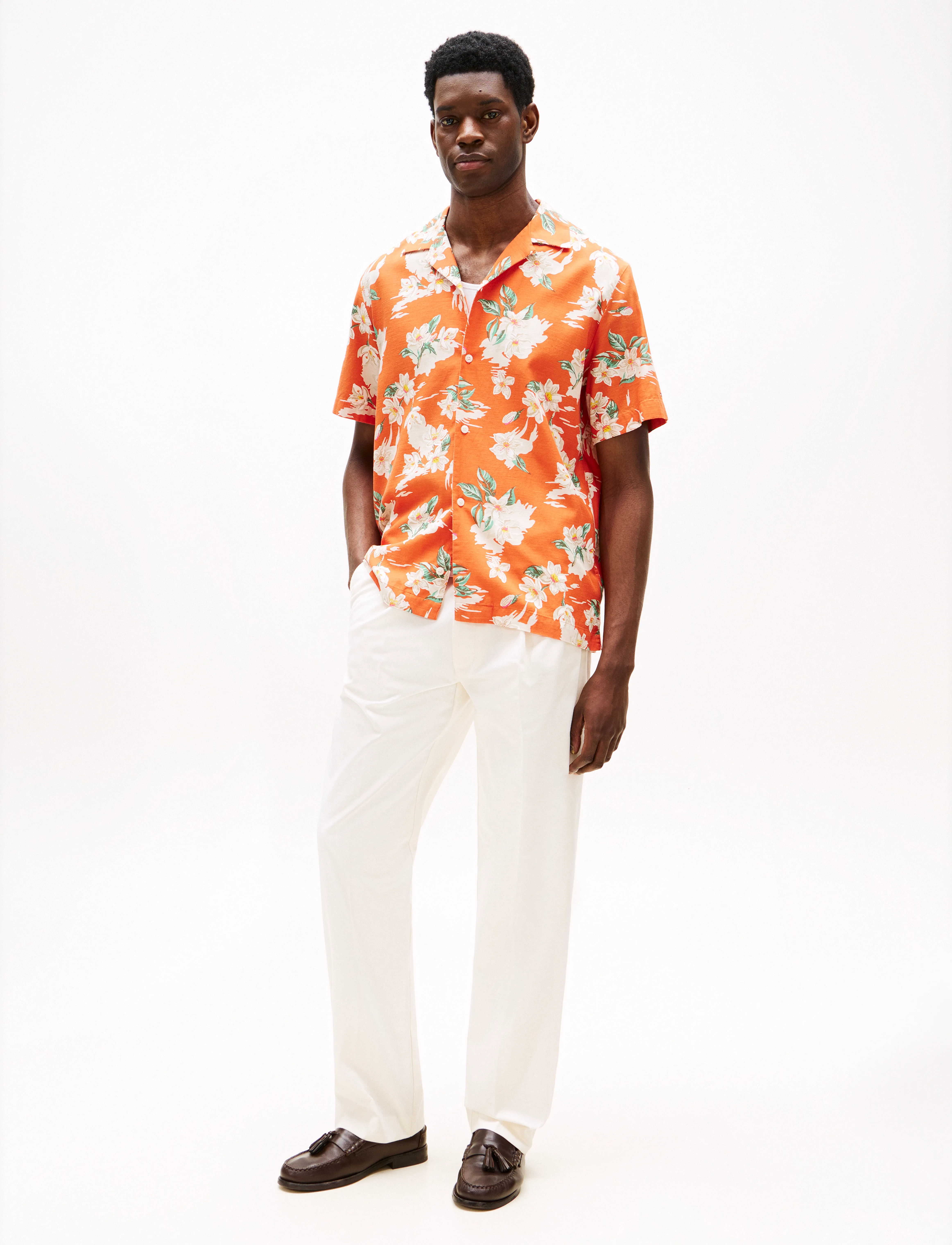 Tommy Hilfiger - LIGHTWEIGHT FLORAL AOP SS SHIRT - brilliant orange / allover - 2