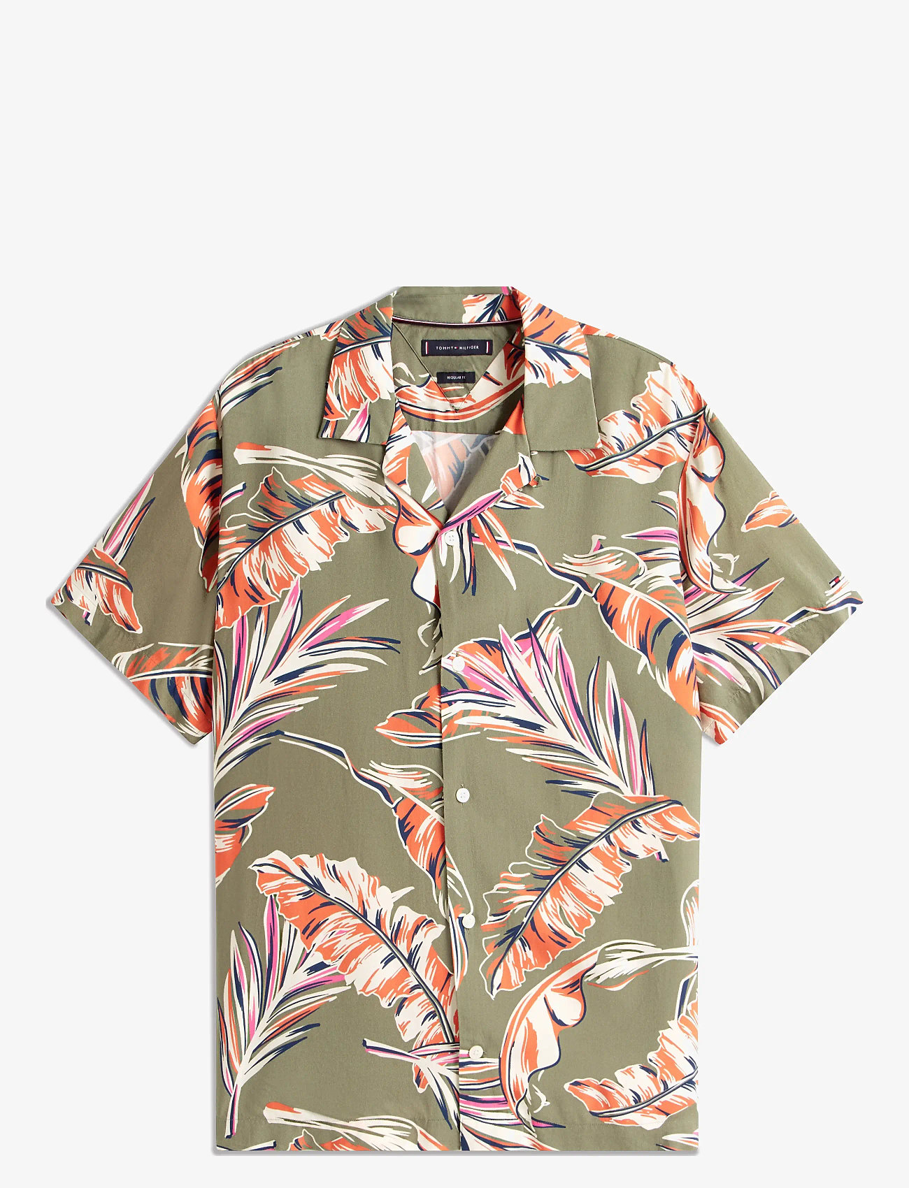 Tommy Hilfiger - LIGHTWEIGHT LEAF AOP SS SHIRT - lühikeste varrukatega särgid - battle green / allover - 1