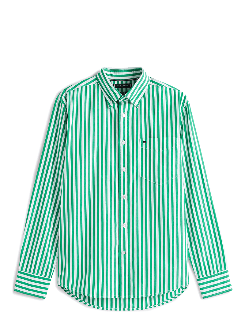 Tommy Hilfiger - FLEX POPLIN BOLD STRIPE SHIRT - basic skjortor - olympic green / stripe - 1